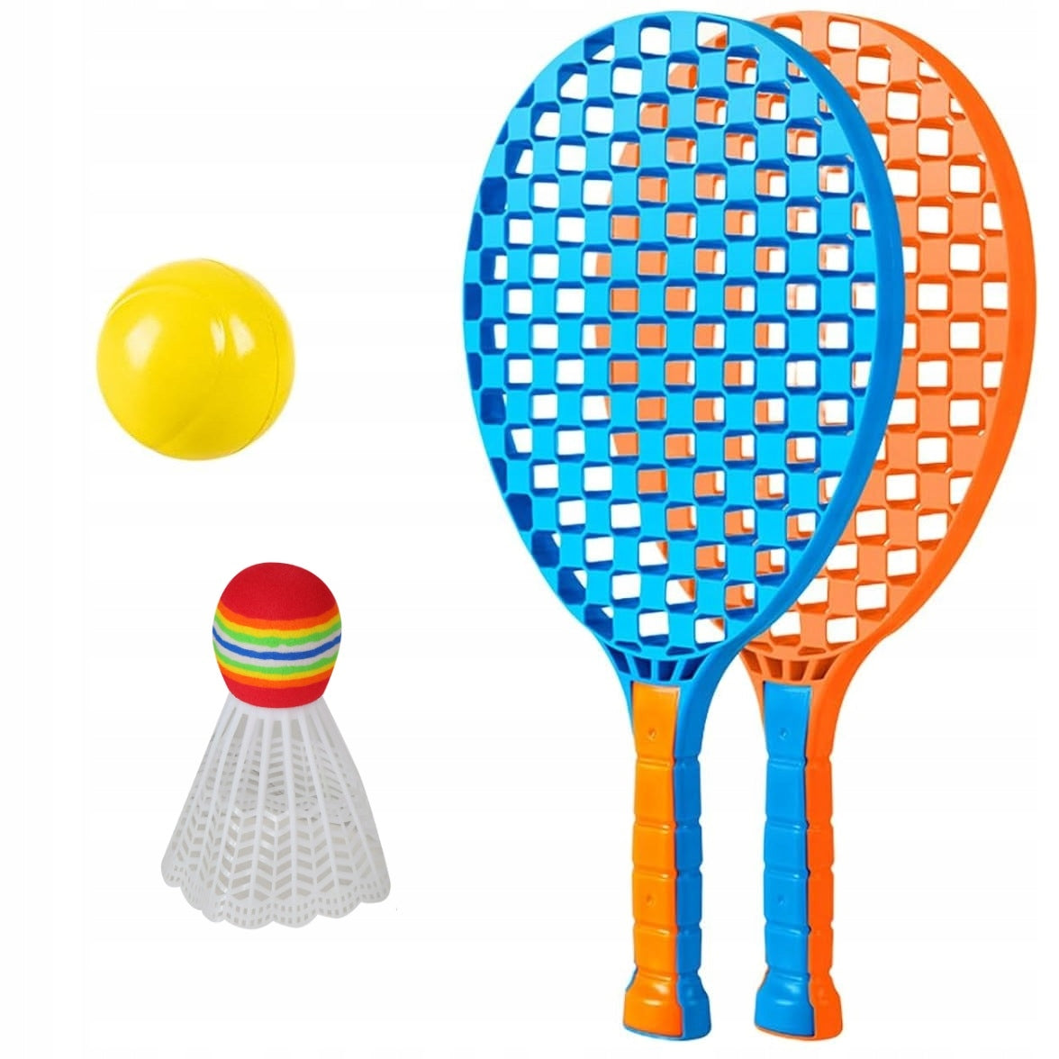 BADMINTON SET 37 CM BEACH RACKETS PADDLES SHUTTLECOCK + BALL Model GR6363/1