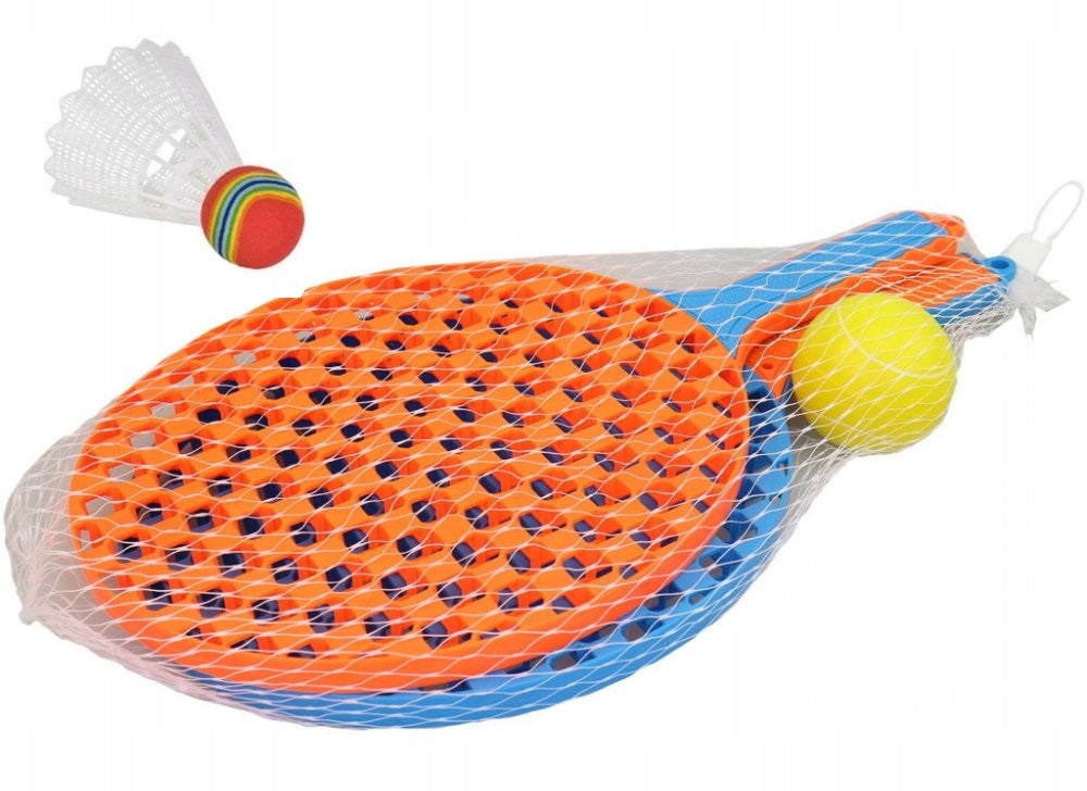 BADMINTON SET 37 CM BEACH RACKETS PADDLES SHUTTLECOCK + BALL Number of items in the set 4