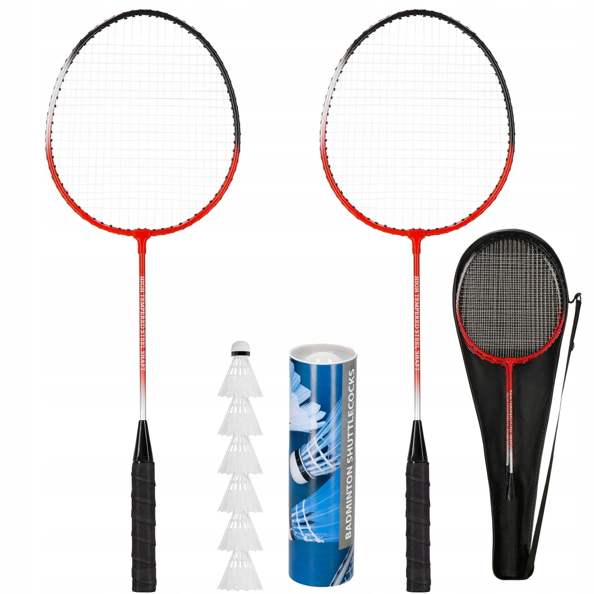 BADMINTON SET 9in1 RACKET PALETTES DARTS BADMINTON COVER Color red