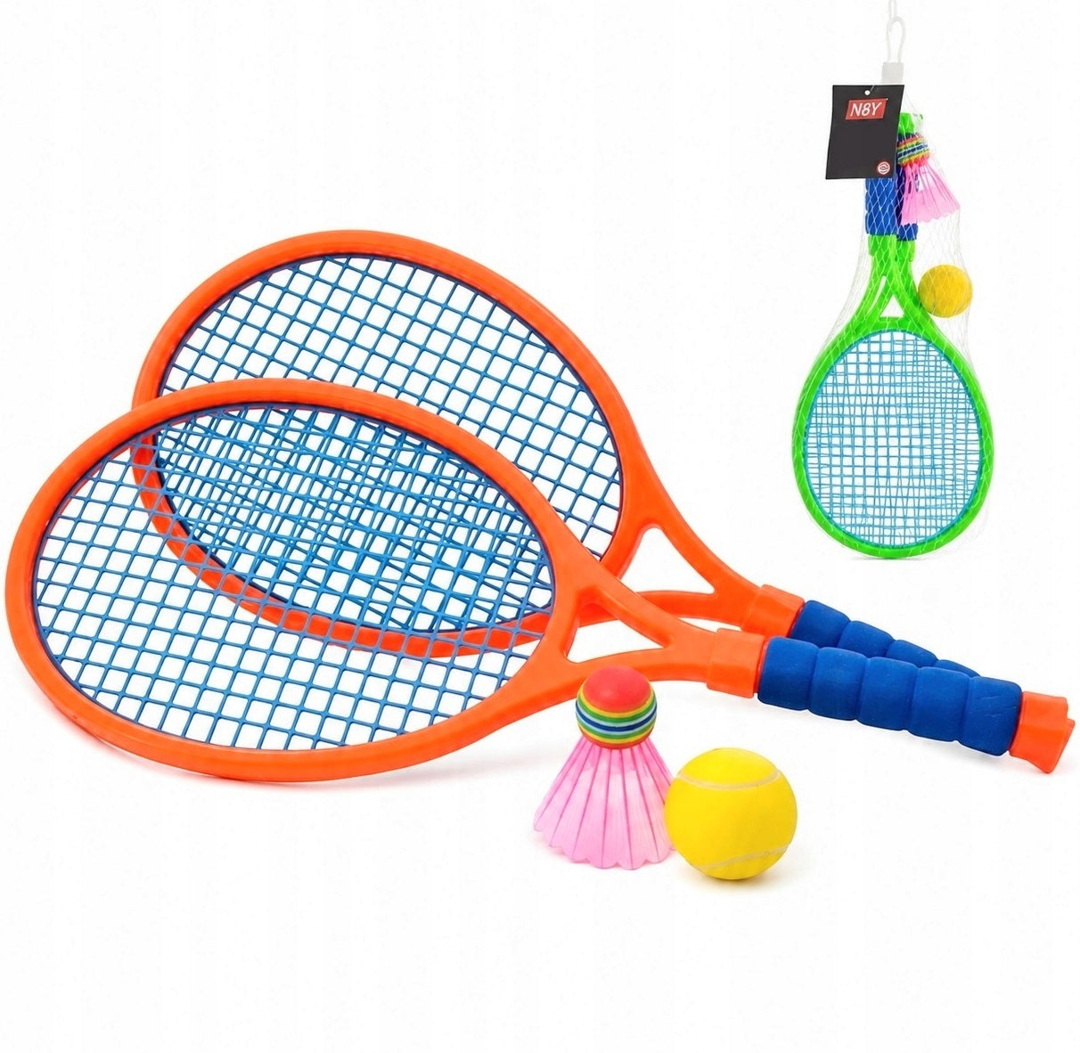 BADMINTON SET BEACH RACKETS PADDLES SHUTTLECOCK Brand For Fun