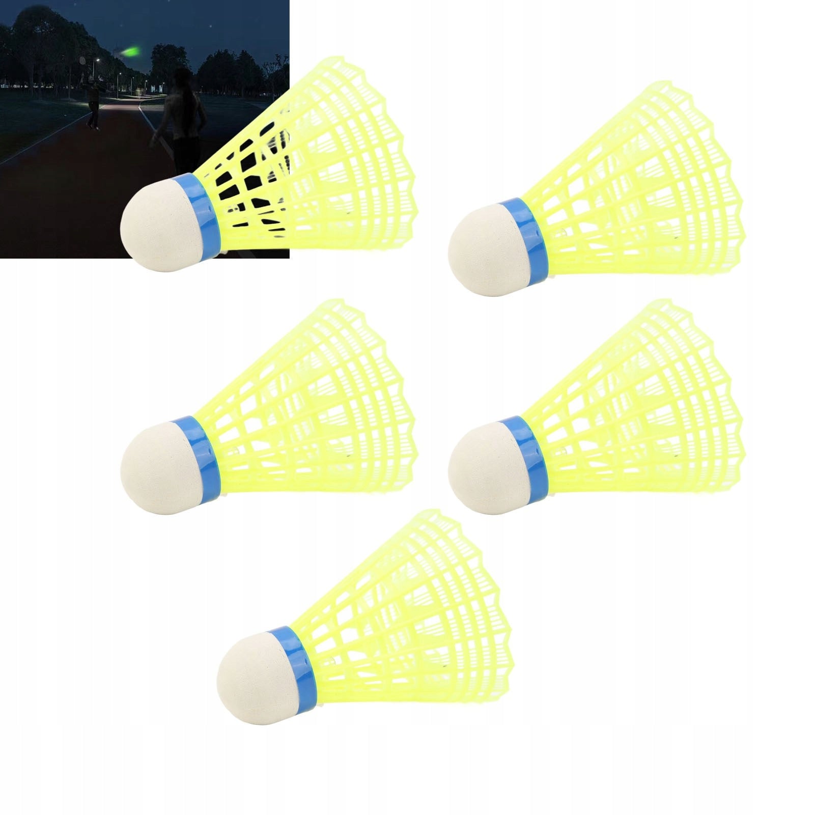 BADMINTON SHUTTLECOCKS NIGHT GLOWING BADMINTON GREEN 5PCS EAN (GTIN) 4006788428575