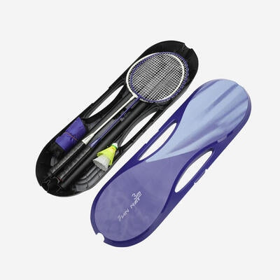 BADMINTON set for playing COMPLETE Mesh posts 2 ROCKETS 2 DARTS Packaging status original