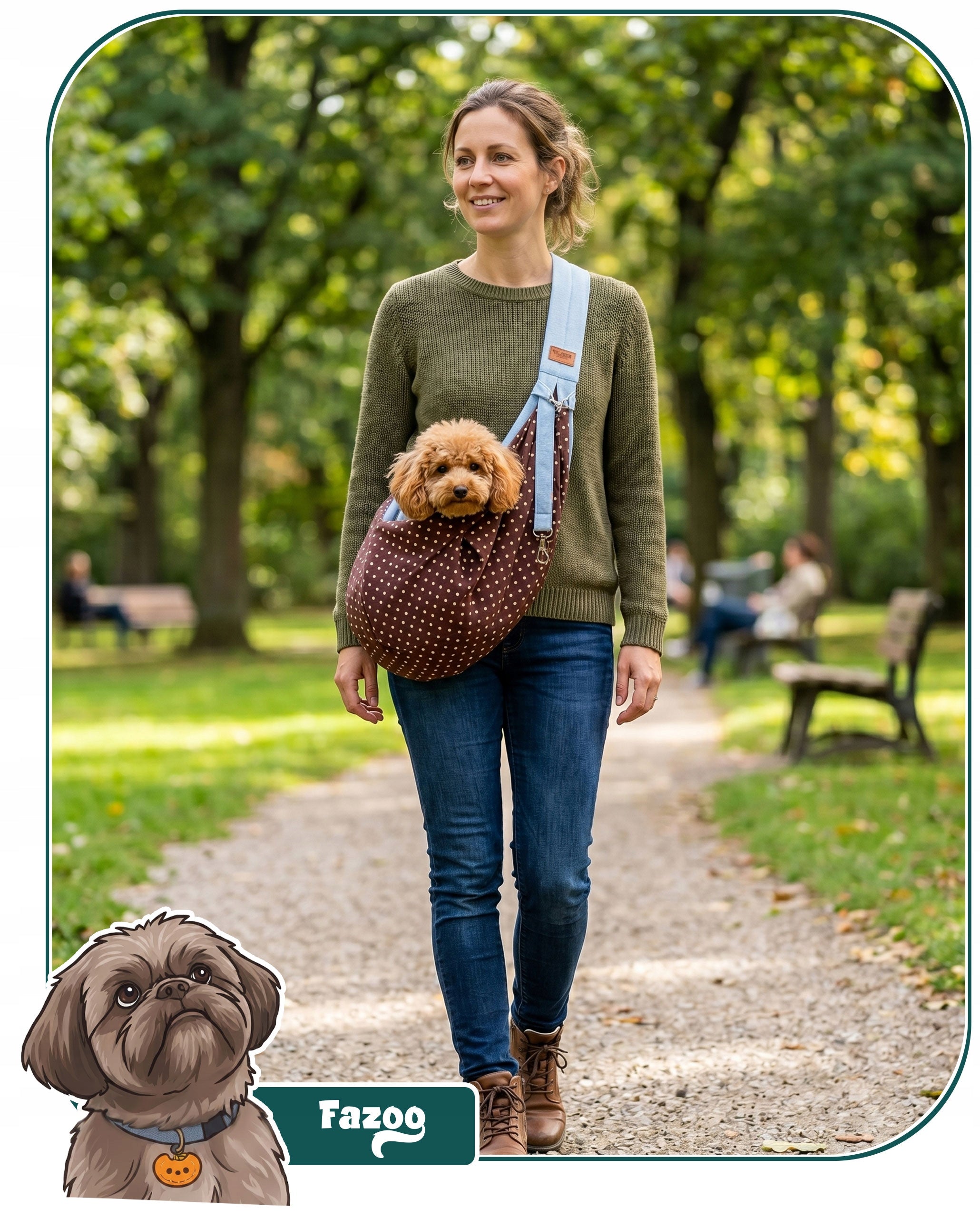 BAG CARRIER for Dog Cat Rabbit Shoulder Transporter Kangaroo Cotton XL Main material synthetic material