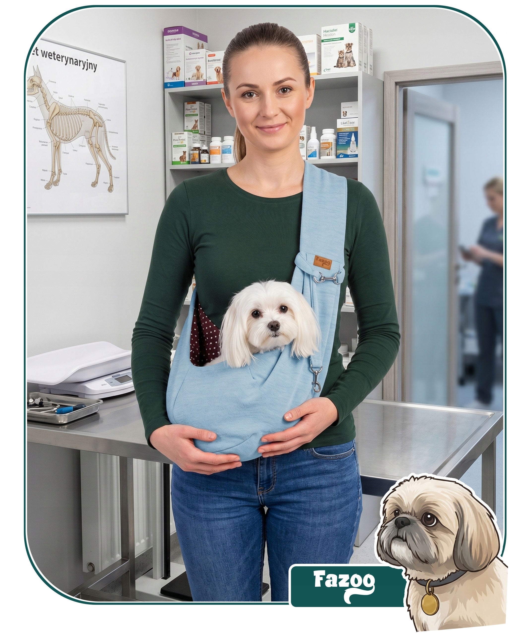 BAG CARRIER for Dog Cat Rabbit Shoulder Transporter Kangaroo Cotton XL Trade name Transporter dla Zwierząt Psów Kotów Królików Chusta na Ramię Nosidło Wygodne Nosidełko Bawełniane