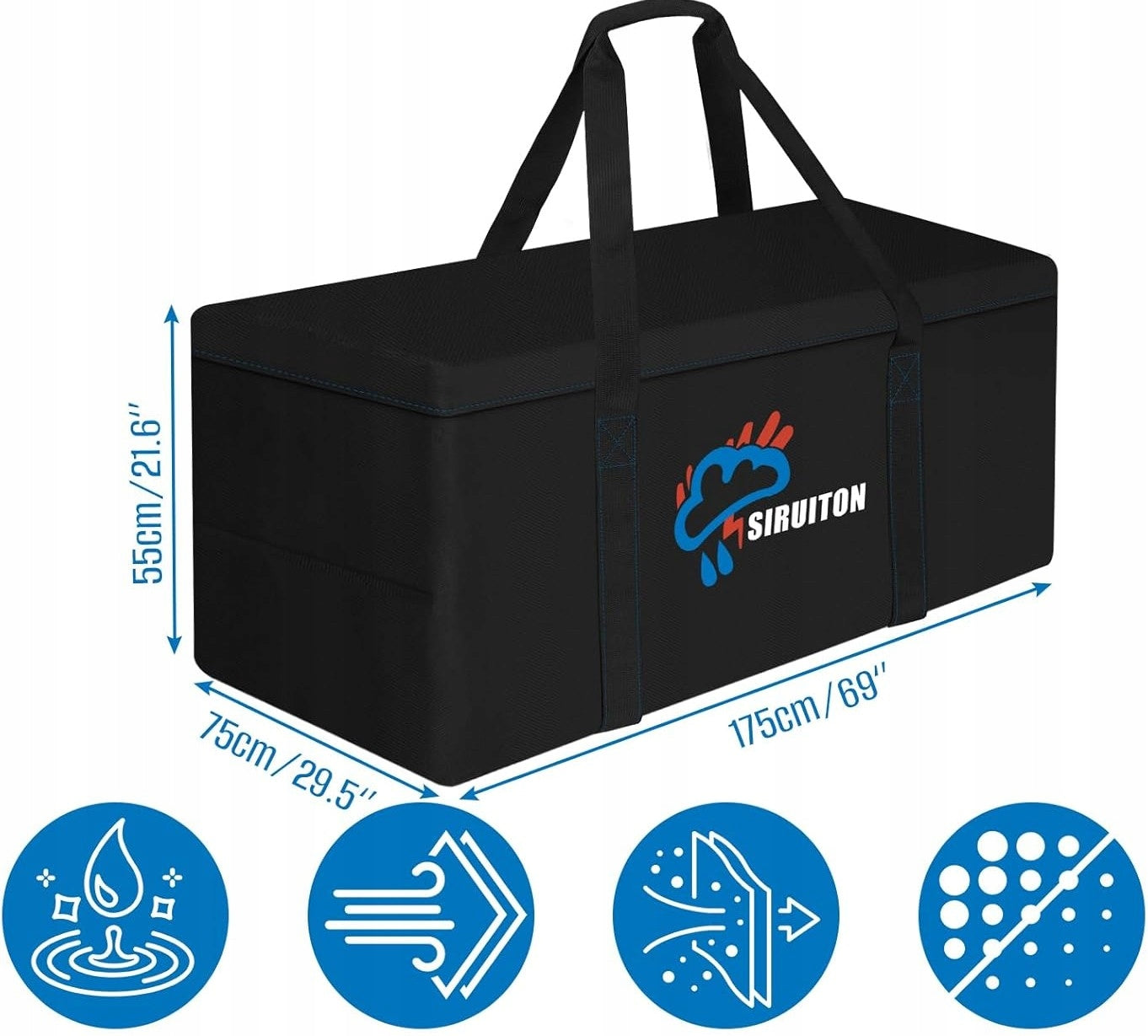 BAG COVER GARDEN CUSHION CASE TERRACE WATERPROOF 175x75 LARGE EAN (GTIN) 3616532649258
