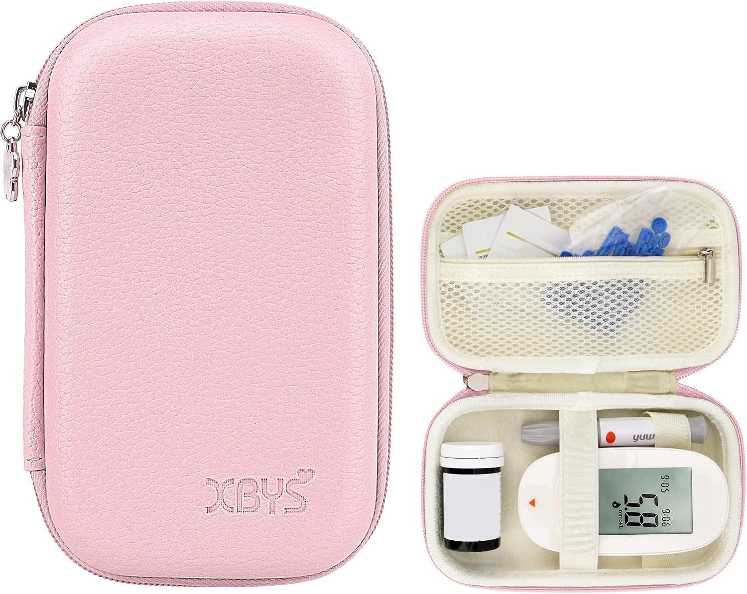 BAG FOR DIABETICS GLUCOSE METER TEST STRIPS WATERPROOF PINK