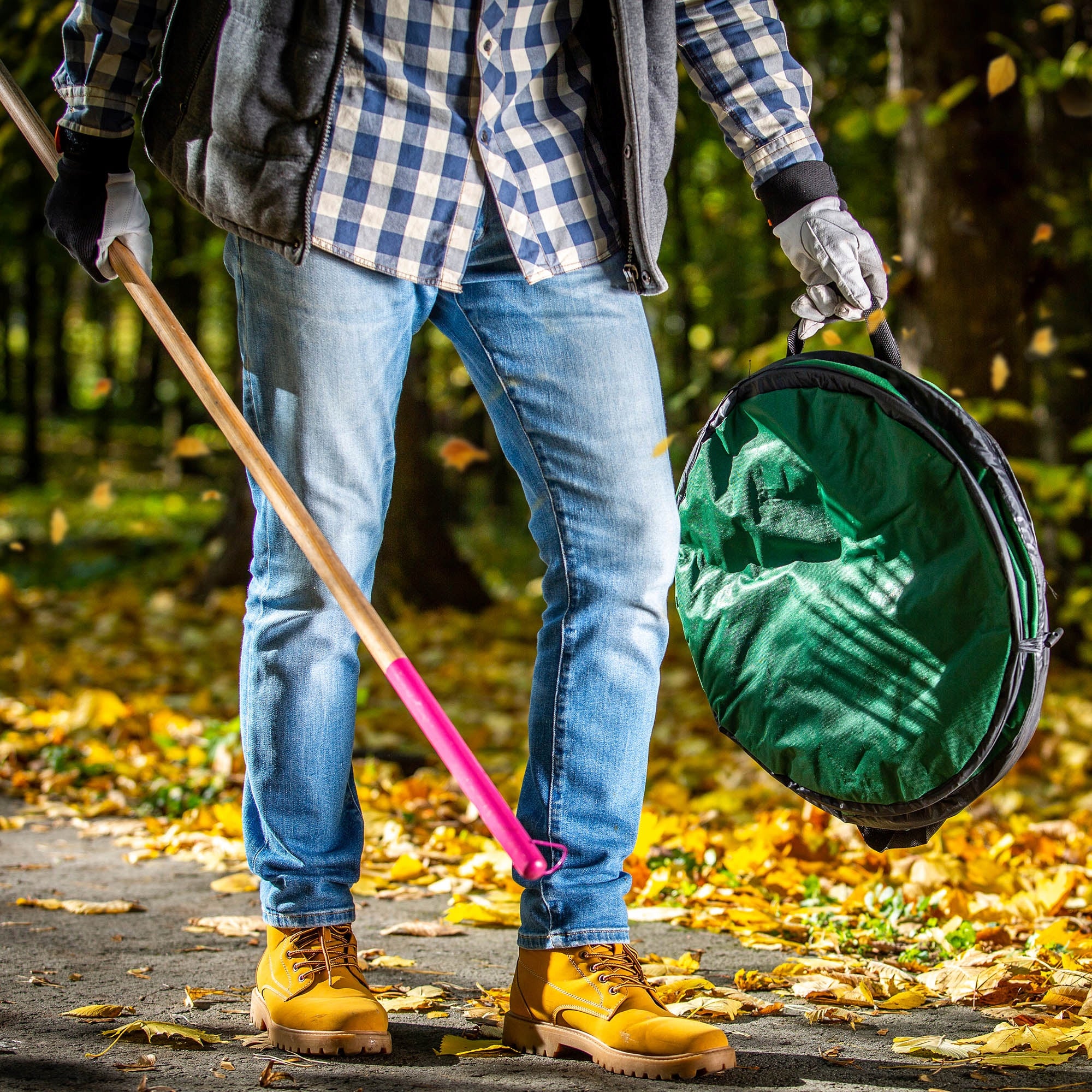 BAG ON THE LIST GARDEN BASKET WASTE GRASS FOLDING STRONG WITH HANDLES 120 L Type bag for leaves