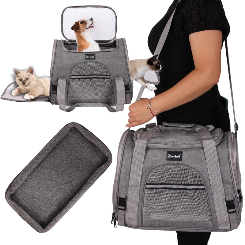 BAG TRANSPORTER CAT DOG TRUNK OPENING SIDES TOP WITH MAT Trade name TRANSPORTER DLA ZWIERZĄT