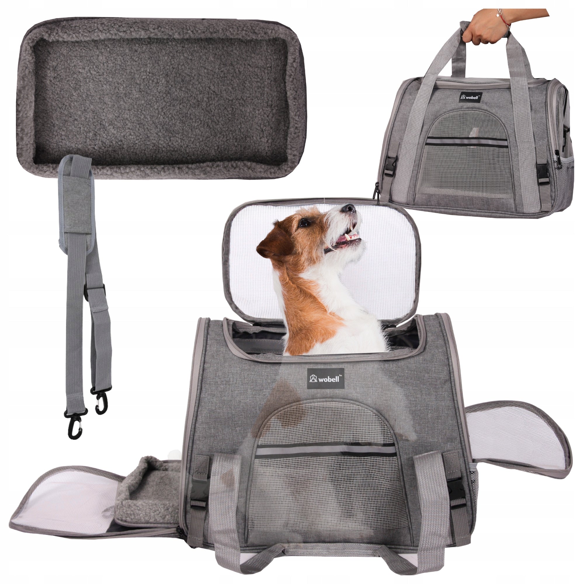 BAG TRANSPORTER CAT DOG TRUNK OPENING SIDES TOP WITH MAT