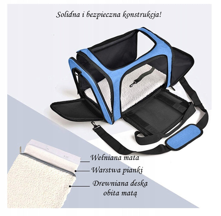 BAG TRANSPORTER FOR ANIMALS 45x30x30cm GREY Brand Perfectlife
