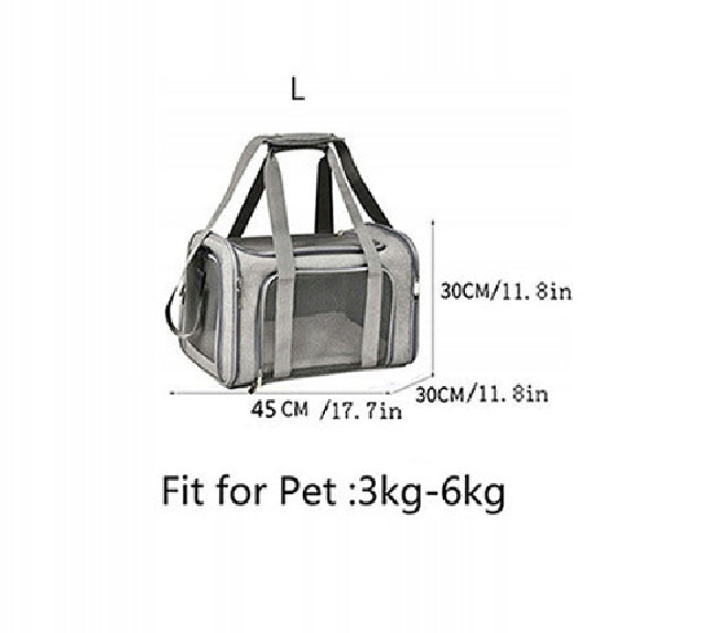 BAG TRANSPORTER FOR ANIMALS 45x30x30cm GREY Color gray