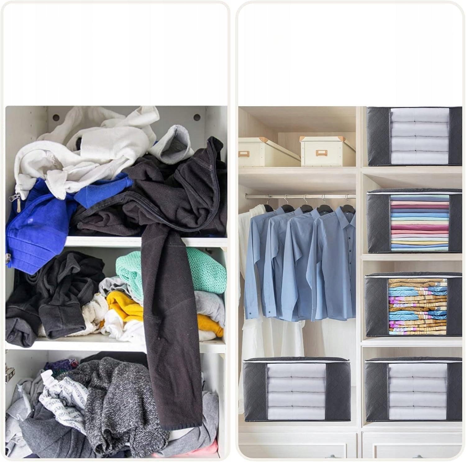 BAG WARDROBE ORGANIZER Withosent for clothes Container 90 L 5 pcs Grey Brand Withosent