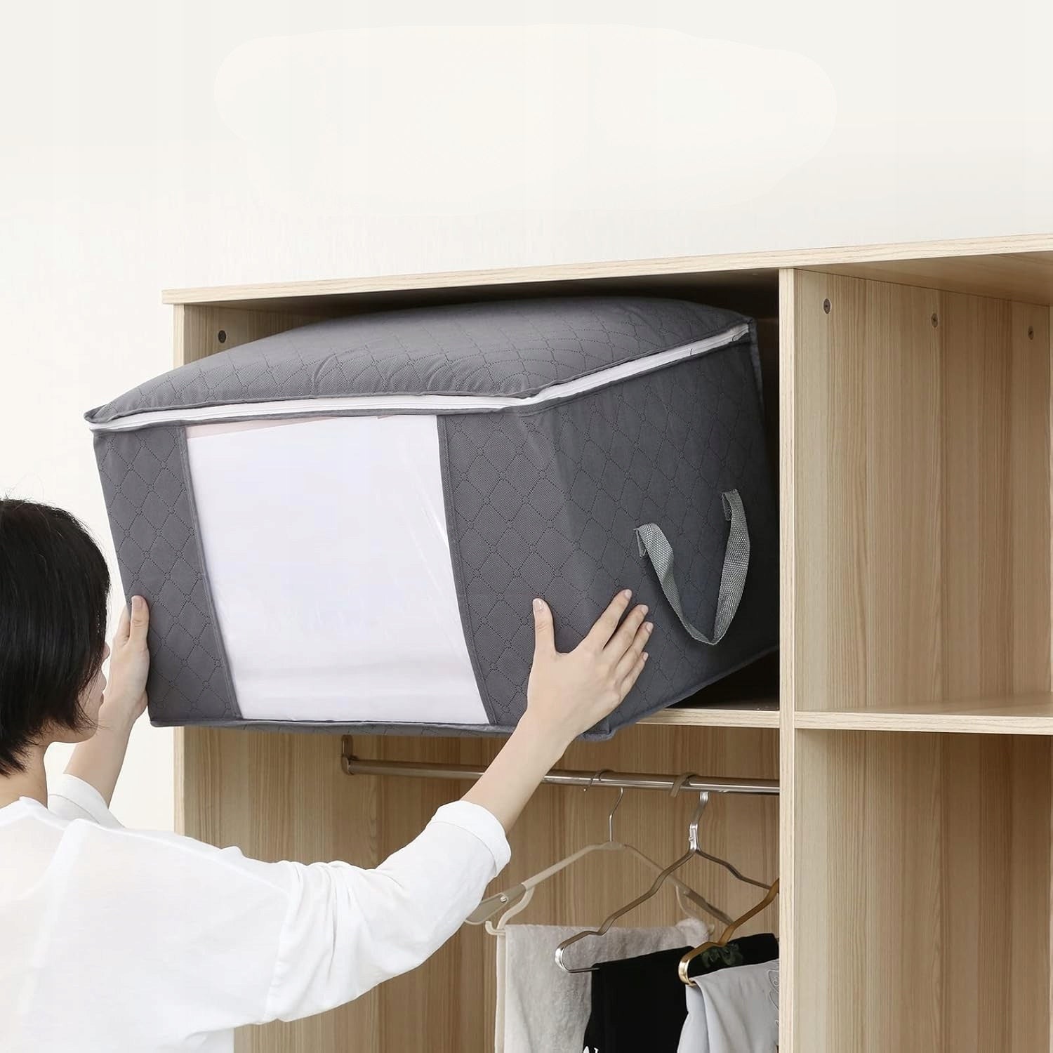 BAG WARDROBE ORGANIZER Withosent for clothes Container 90 L 5 pcs Grey Kind wardrobe organizer