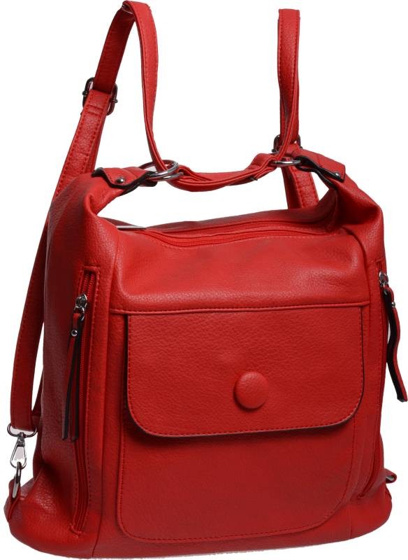 BAG WOMEN'S BACKPACK ROOMY WOMEN'S BAG red