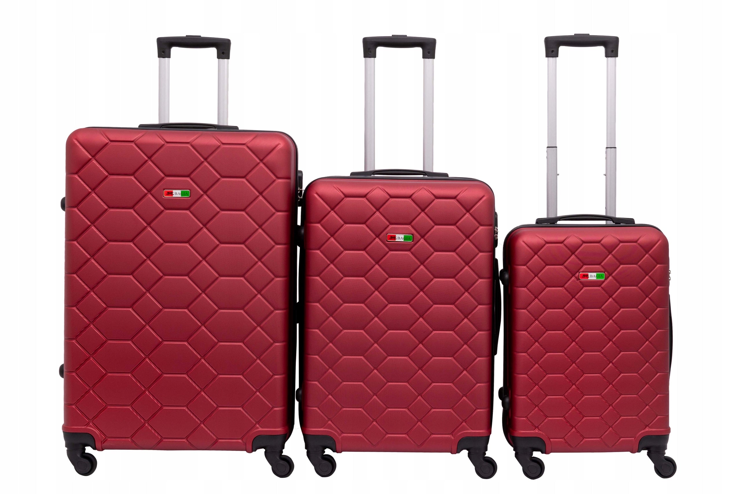 BAGIA AMSTERDAM SET SUITCASE SET 3 PIECES TRAVEL LUGGAGE ABS SUITCASES