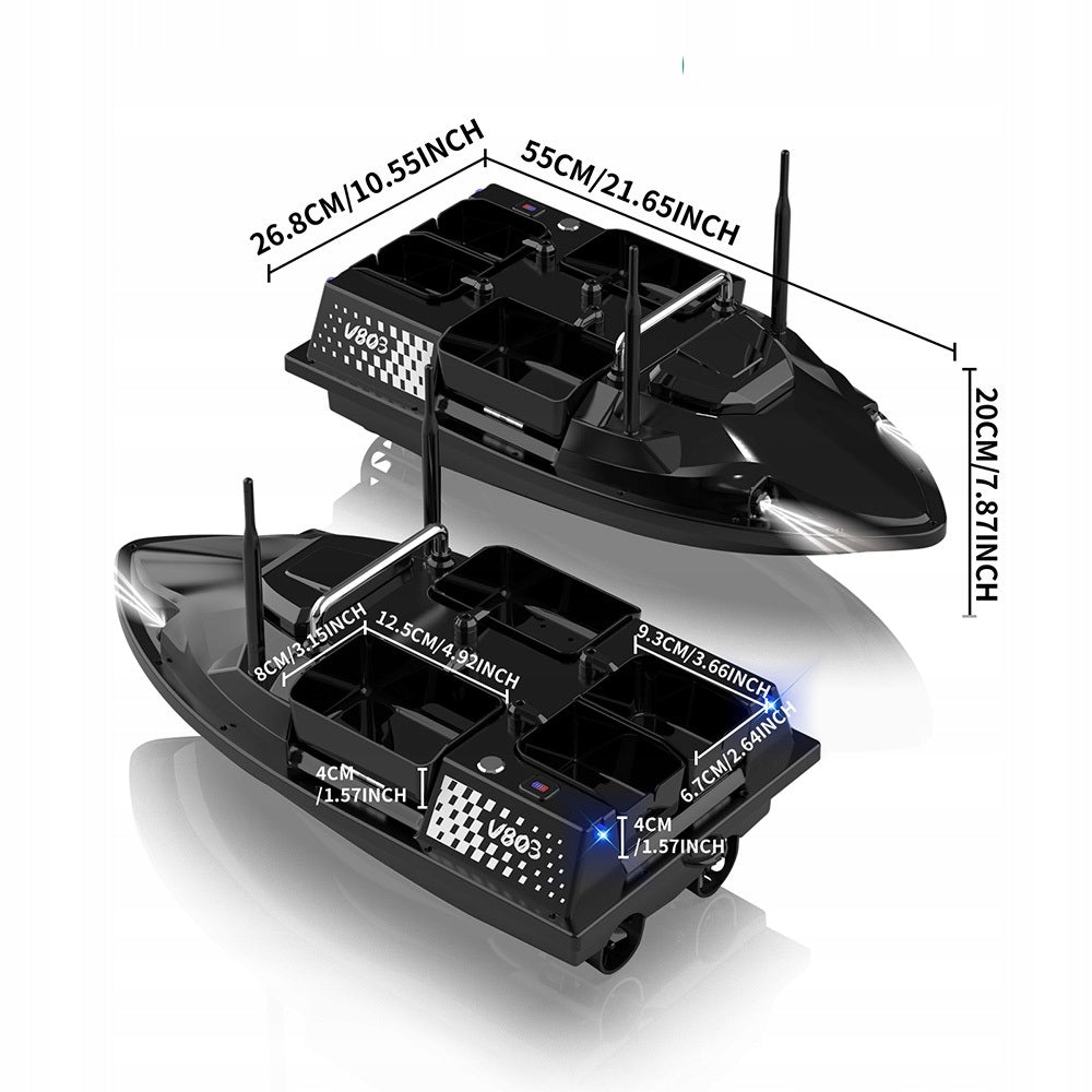 BAIT BOAT FLYTEC V803 4X FEEDERS 2XAKU 18000mAh GPS Model V803 GPS