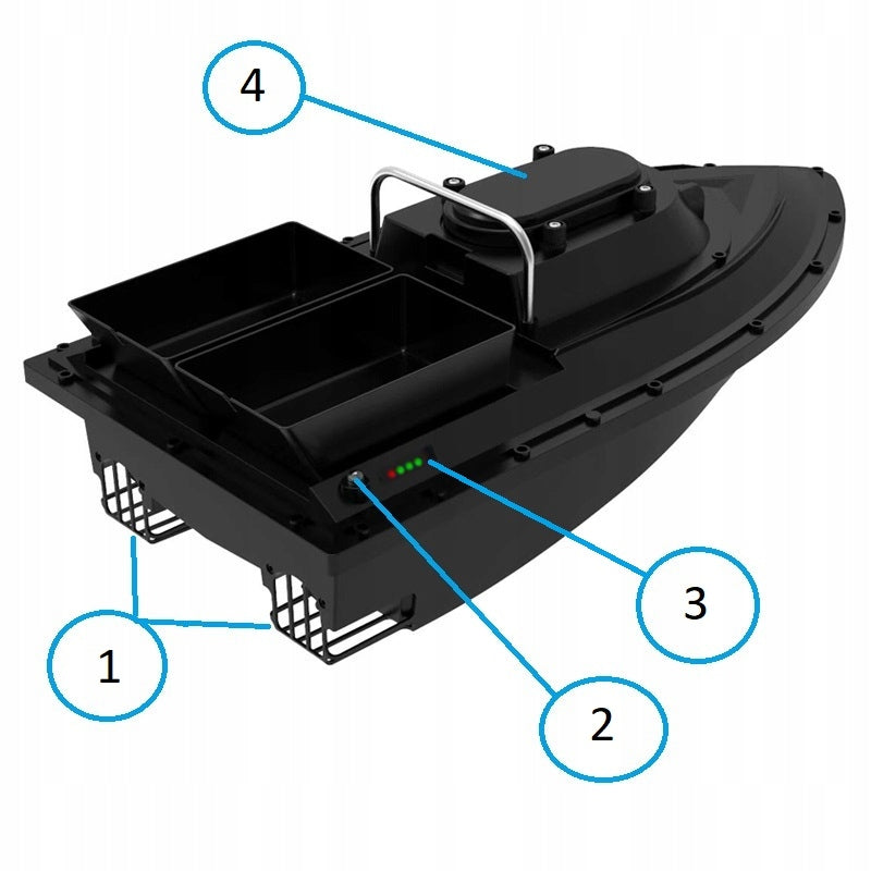 BAIT BOAT PROFESSIONAL XXL 2 BATTERIES SONAR Weight 3000 g
