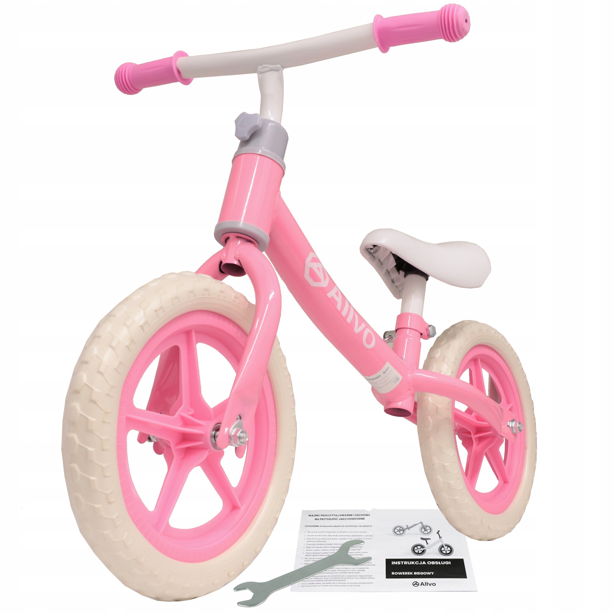BALANCE BIKE CHILDREN'S BIKE LIGHTWEIGHT ADJUSTABLE HANDLEBAR AND SADDLE Model Rowerek biegowy różowy lekki