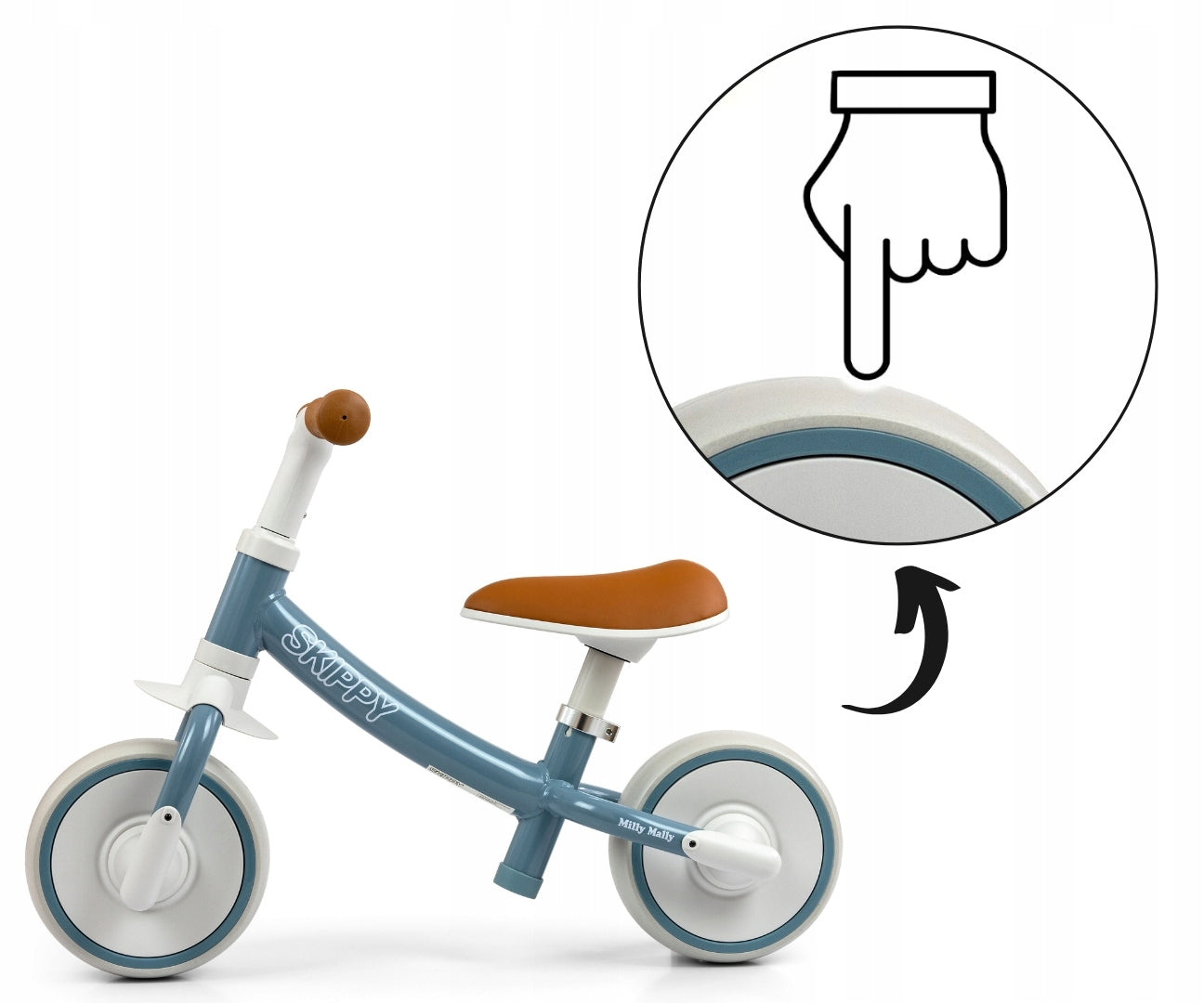 BALANCE BIKE CHILDREN'S BIKE blue LIGHTWEIGHT ADJUSTABLE EVA WHEELS gift Frame steel