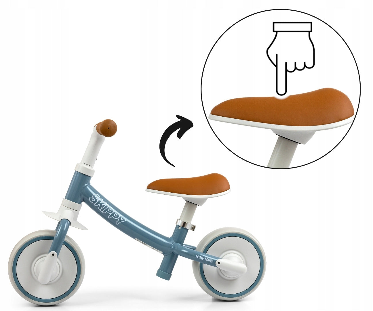 BALANCE BIKE CHILDREN'S BIKE blue LIGHTWEIGHT ADJUSTABLE EVA WHEELS gift Kid's age 18+ months