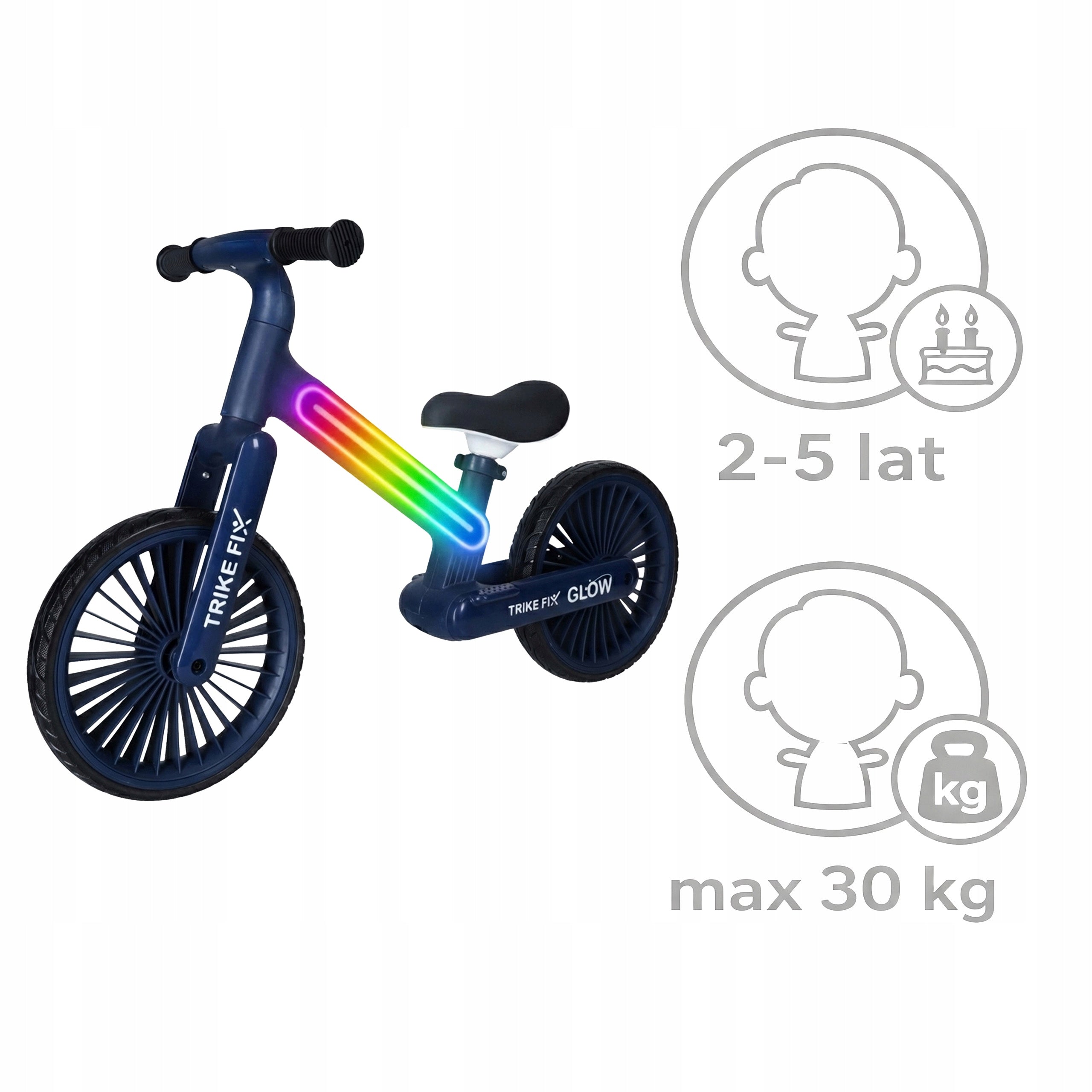 BALANCE BIKE FOR BABY BOY ADJUSTABLE FRAME LED BIKE 2 3 4 YEAR OLD Brake none