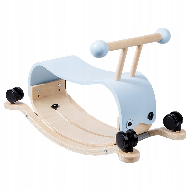 BALANCE BIKE ROCKER 2IN1 WOODEN ON WHEELS PASTEL RIDING DIANATE TEACHES