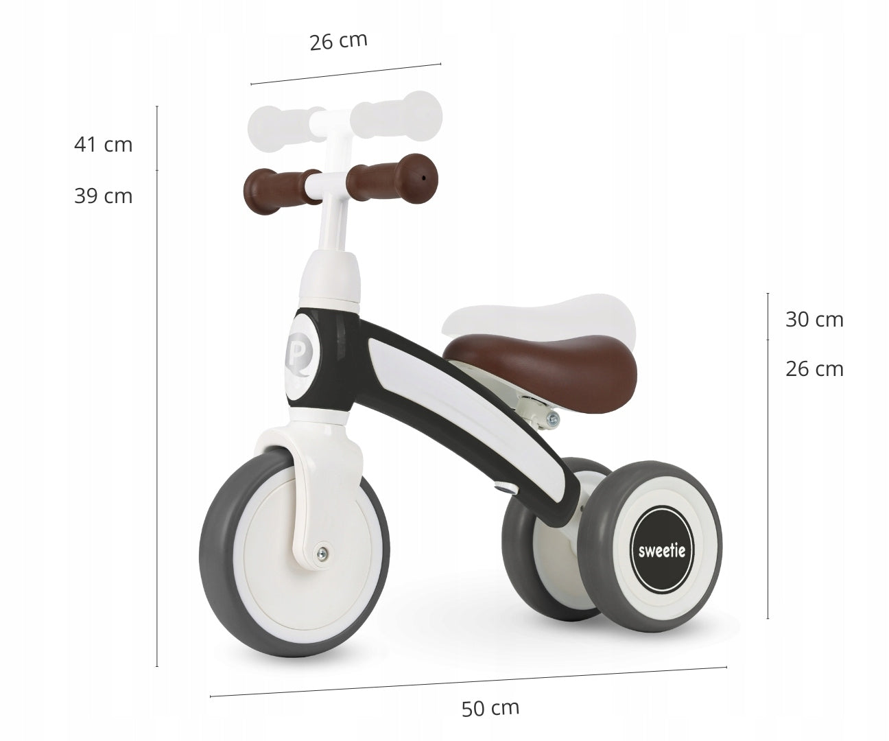 BALANCE BIKE TRICYCLE SWEETIE DARK GREY MILLY MALLY Brand Qplay