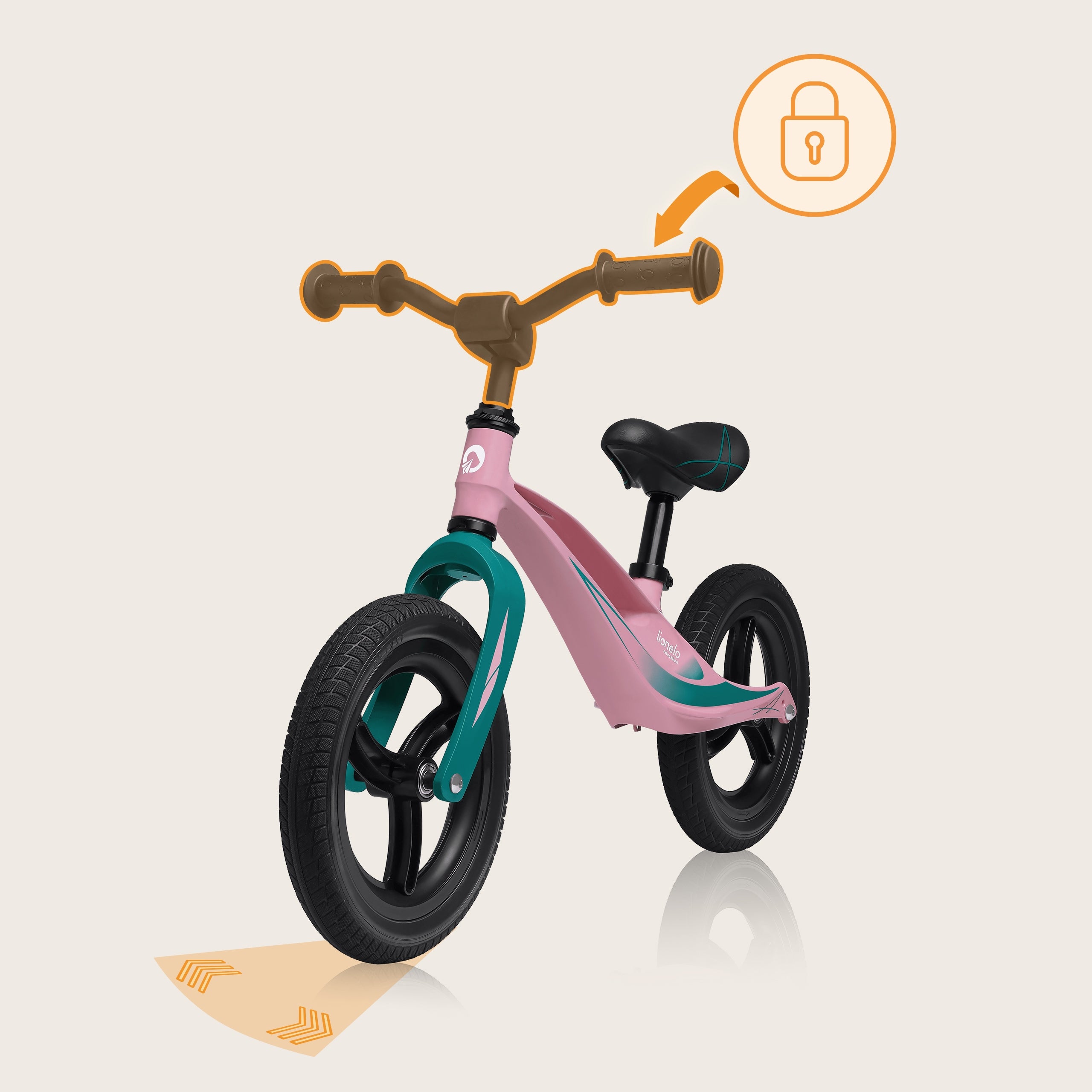 BALANCE BIKE for girls wheel rider PU LIGHTWEIGHT Lionelo Bart Tour Color pink
