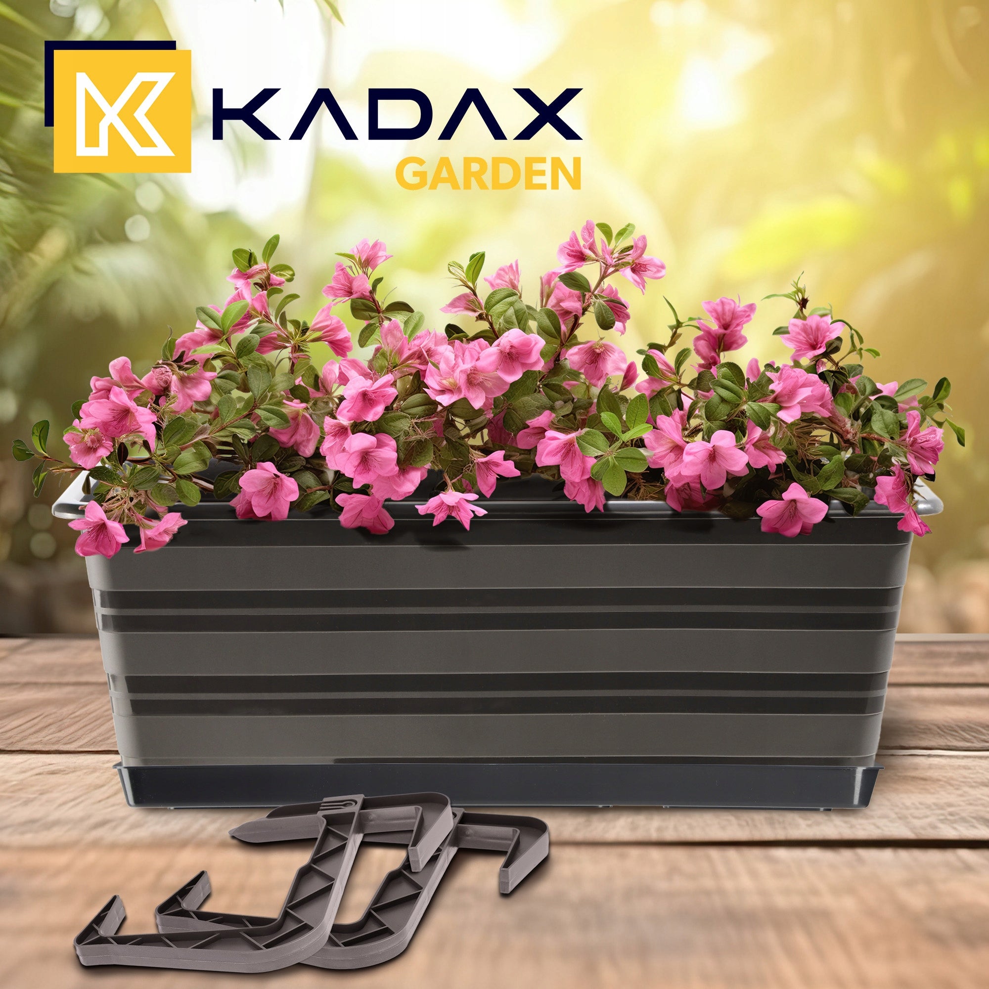 BALCONY BOX 39 cm FLOWER POT STAND HANDLES BALCONY Packaging status original