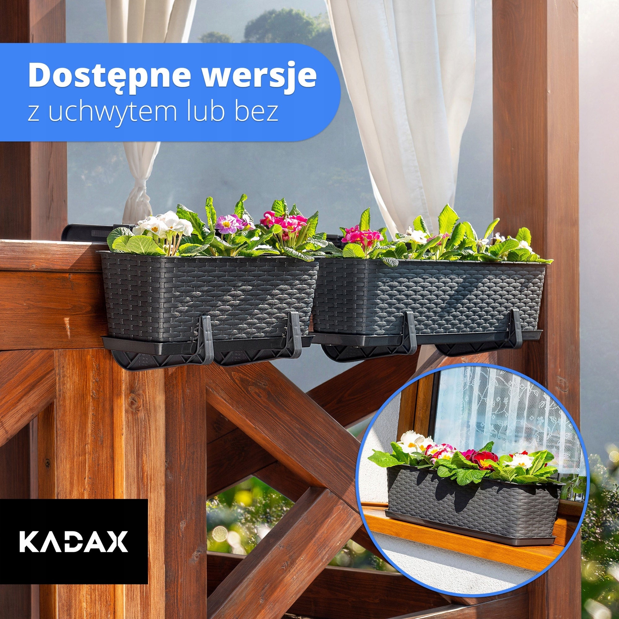 BALCONY BOX 40 cm FLOWER POT STAND HANDLES BALCONY Manufacturer code K2867