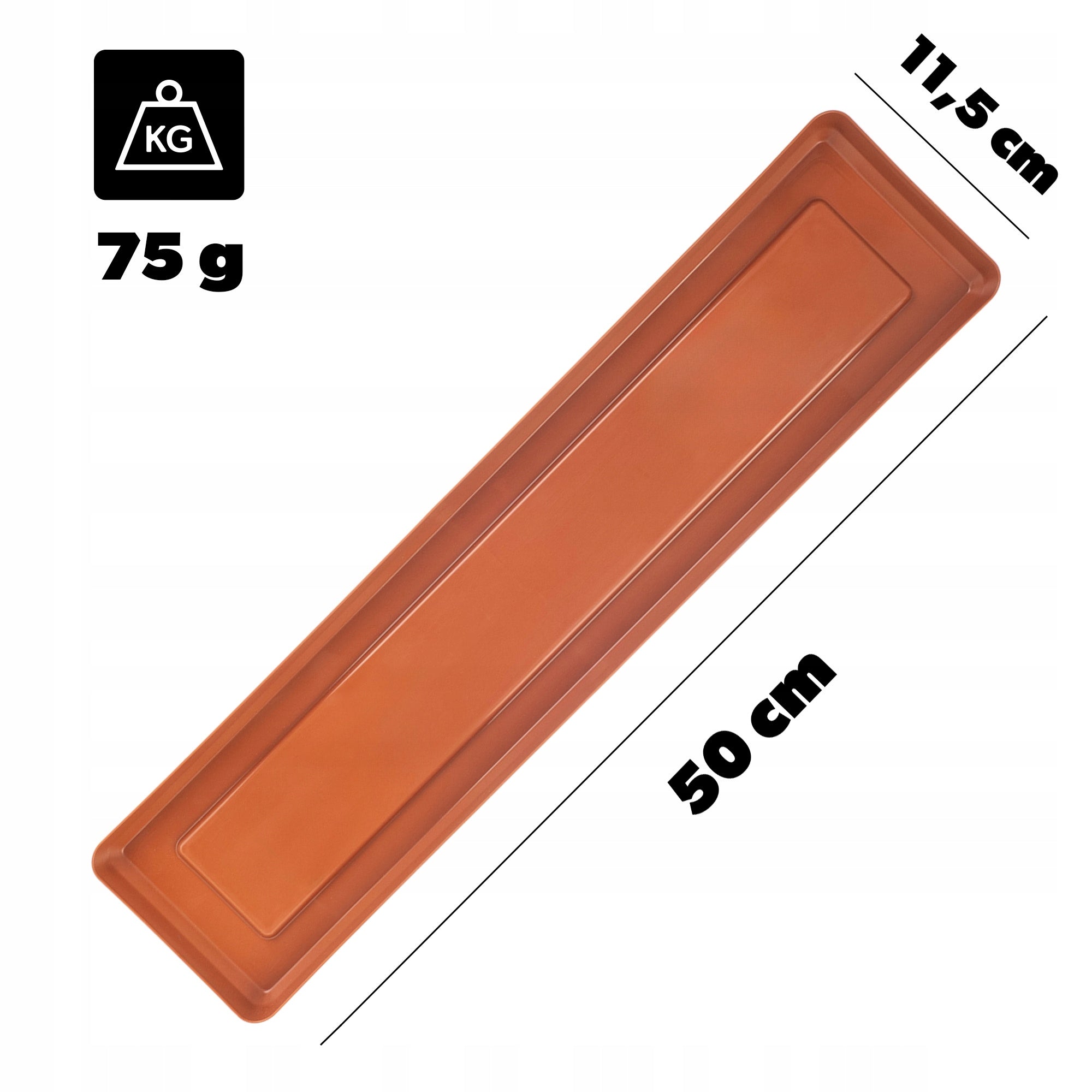 BALCONY BOX FLOWER POT 50cm HANDLES STAND BALCONY BALUSTRADE Brand Kadax