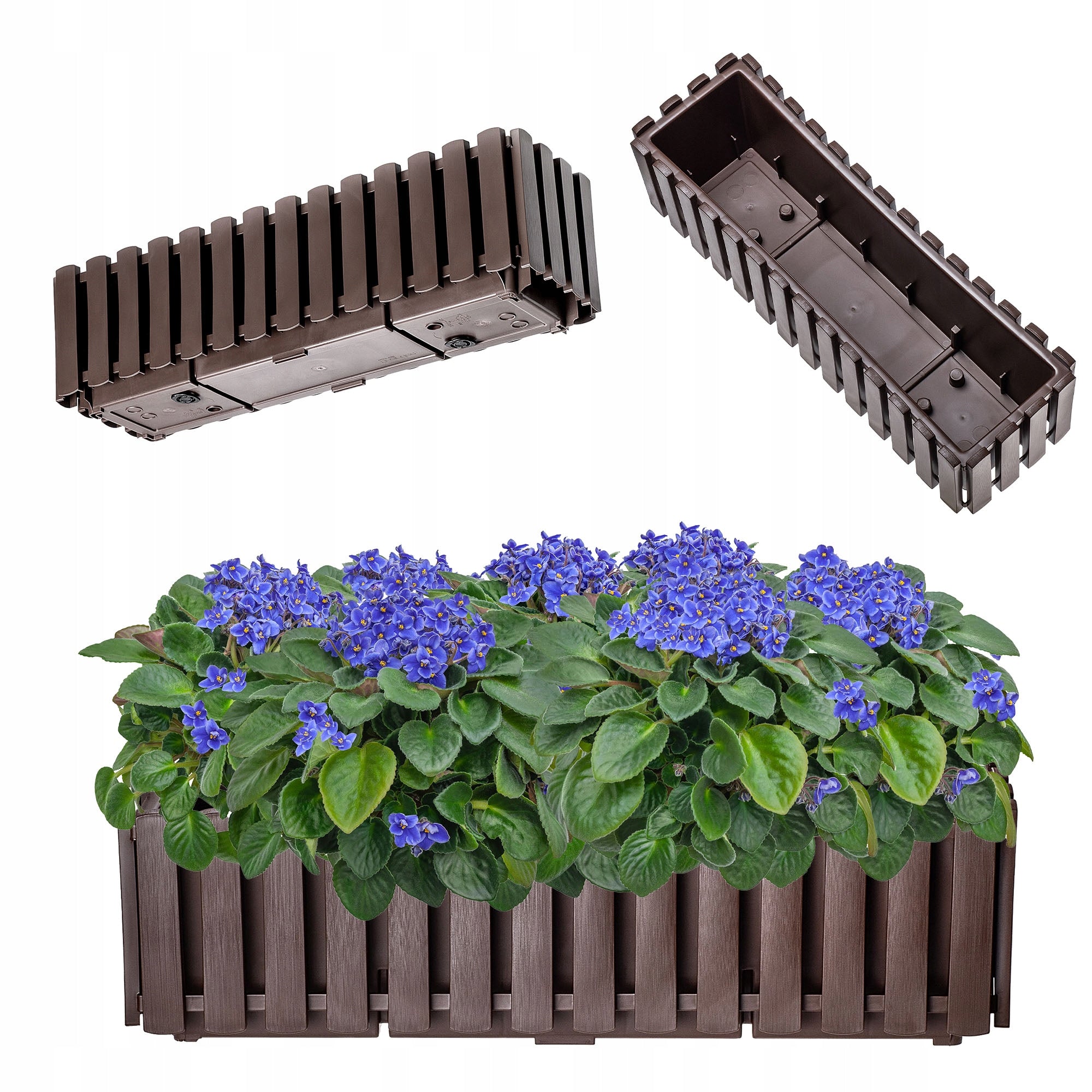 BALCONY BOX FLOWER POT 58x18x16,5 cm BROWN BALCONY