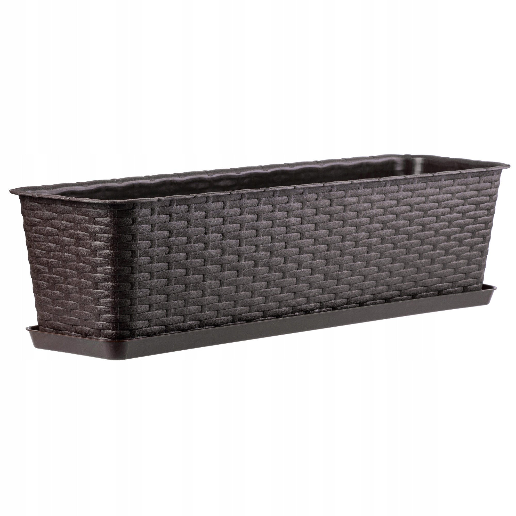 BALCONY BOX FLOWER POT 60cm FLOWER STAND BROWN Maximum width 17 cm