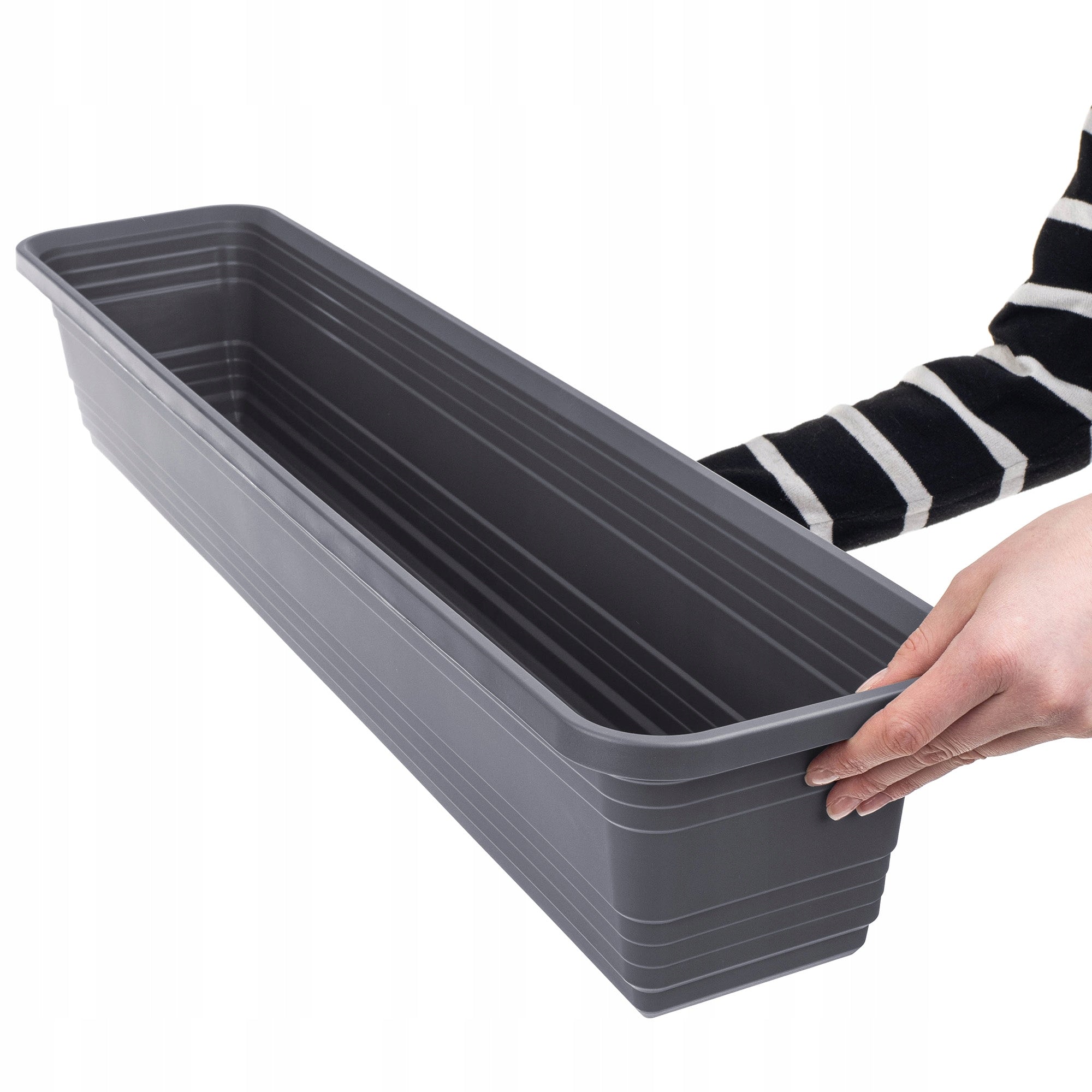 BALCONY BOX FLOWER POT 80cm ANTHRACITE FLOWER BOX KADAX Color gray
