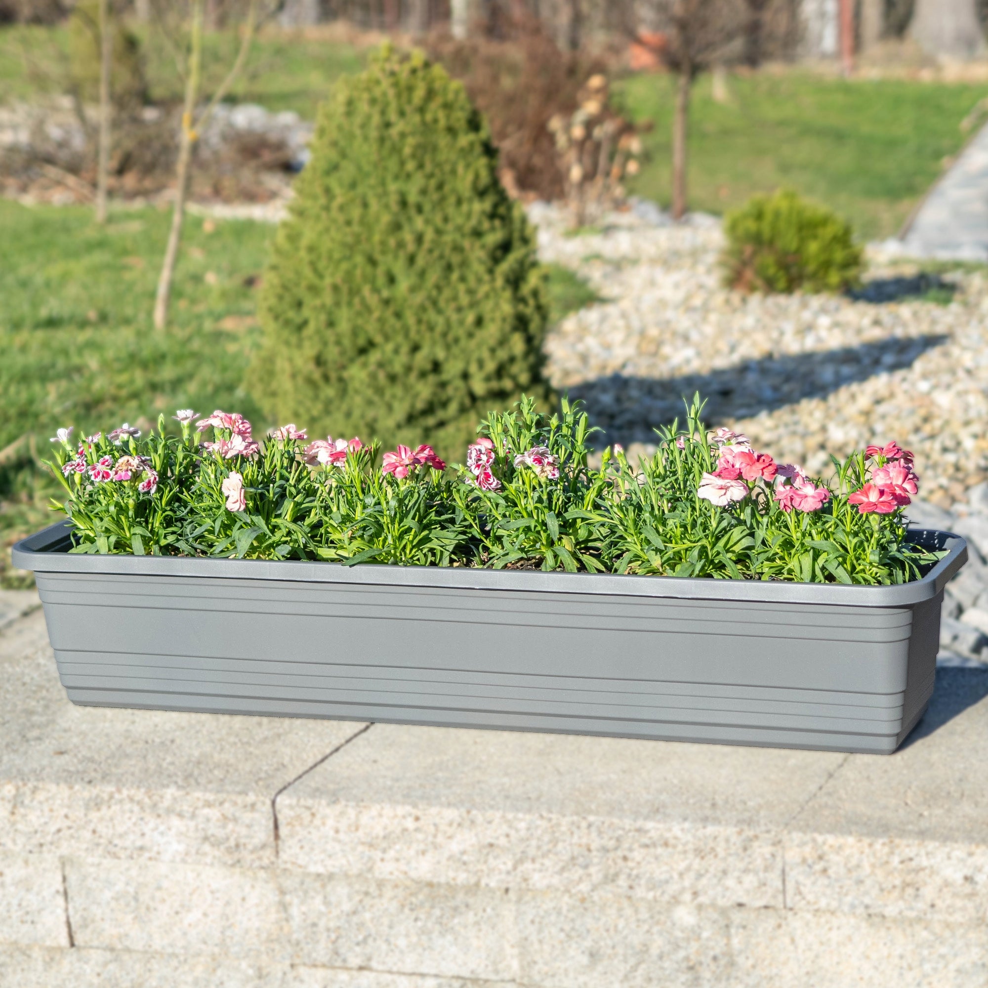 BALCONY BOX FLOWER POT 80cm ANTHRACITE FLOWER BOX KADAX Packaging status original