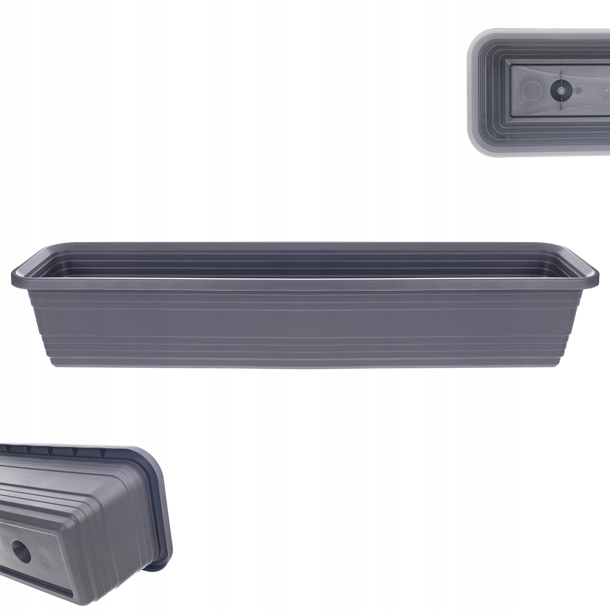 BALCONY BOX FLOWER POT 80cm ANTHRACITE FLOWER BOX KADAX