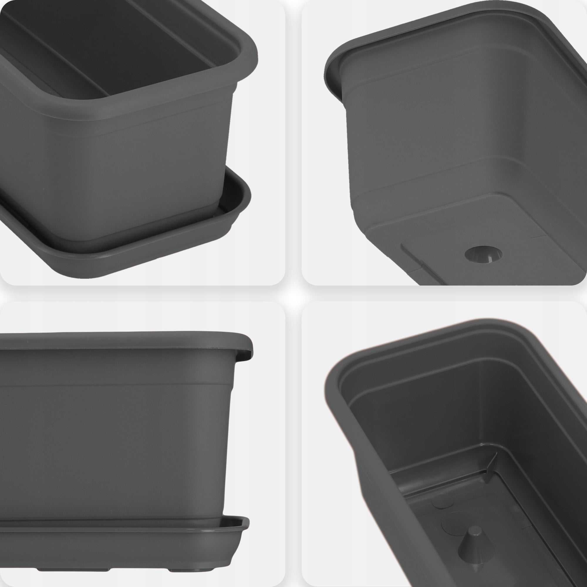BALCONY BOX FLOWER POT 80cm WITH STAND BALCONY FLOWERS ANTHRACITE Maximum length 83 cm
