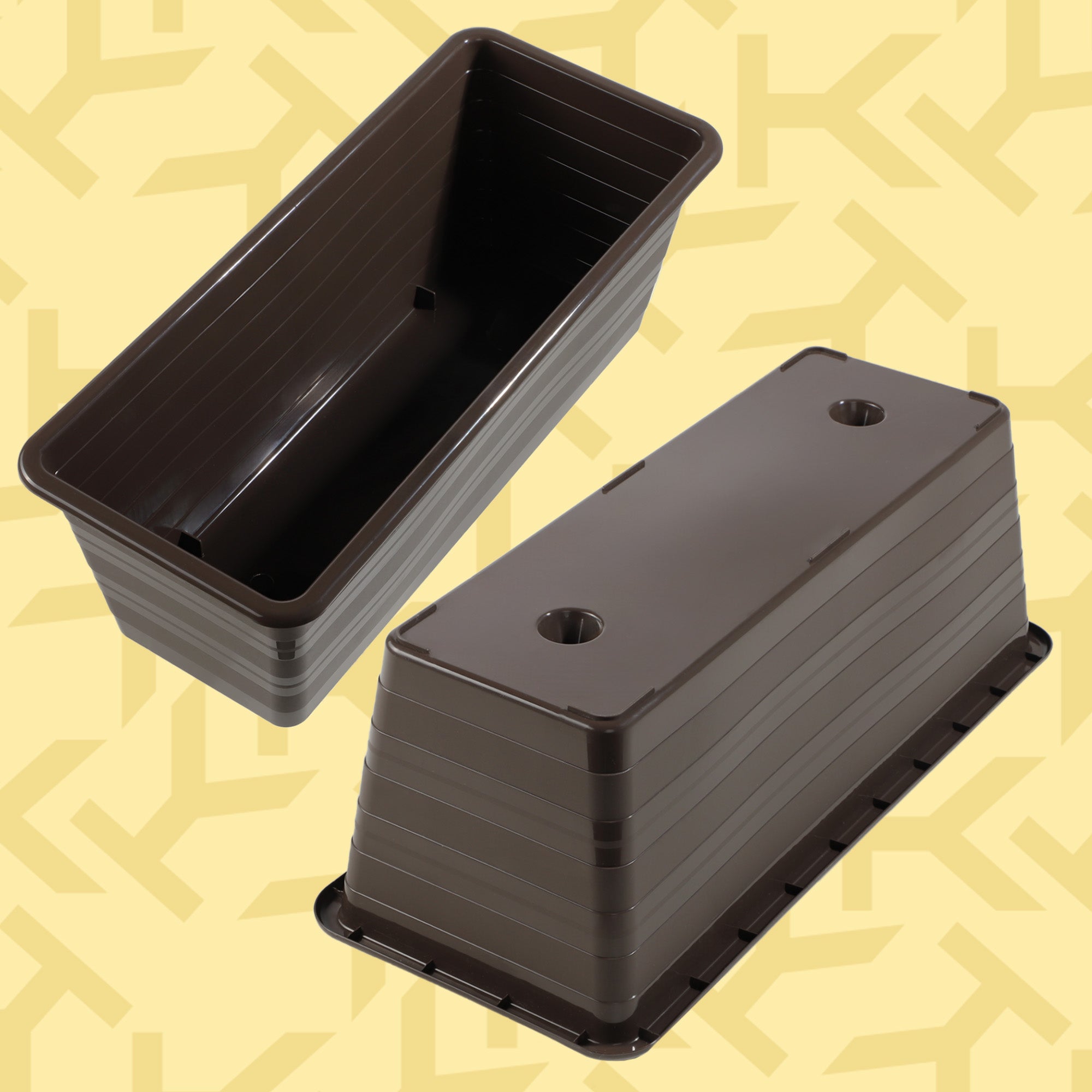 BALCONY BOX FLOWER POT LARGE 40cm FLOWERS PACKAGE 4 PCS FLOWERBED Color beige