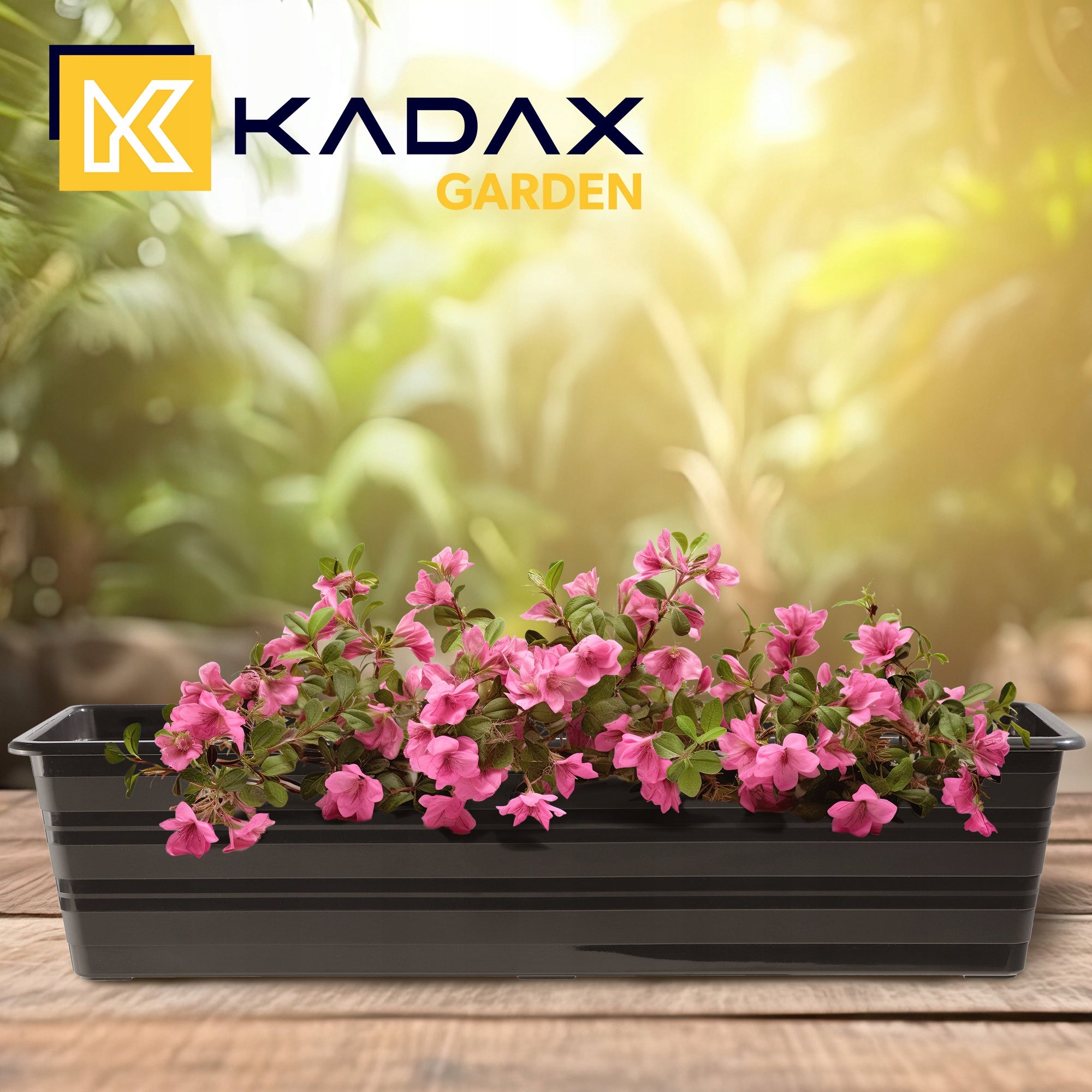 BALCONY BOX FLOWER POT LARGE 60cm FLOWERS PACKAGE 4 PCS FLOWERBED Packaging status original