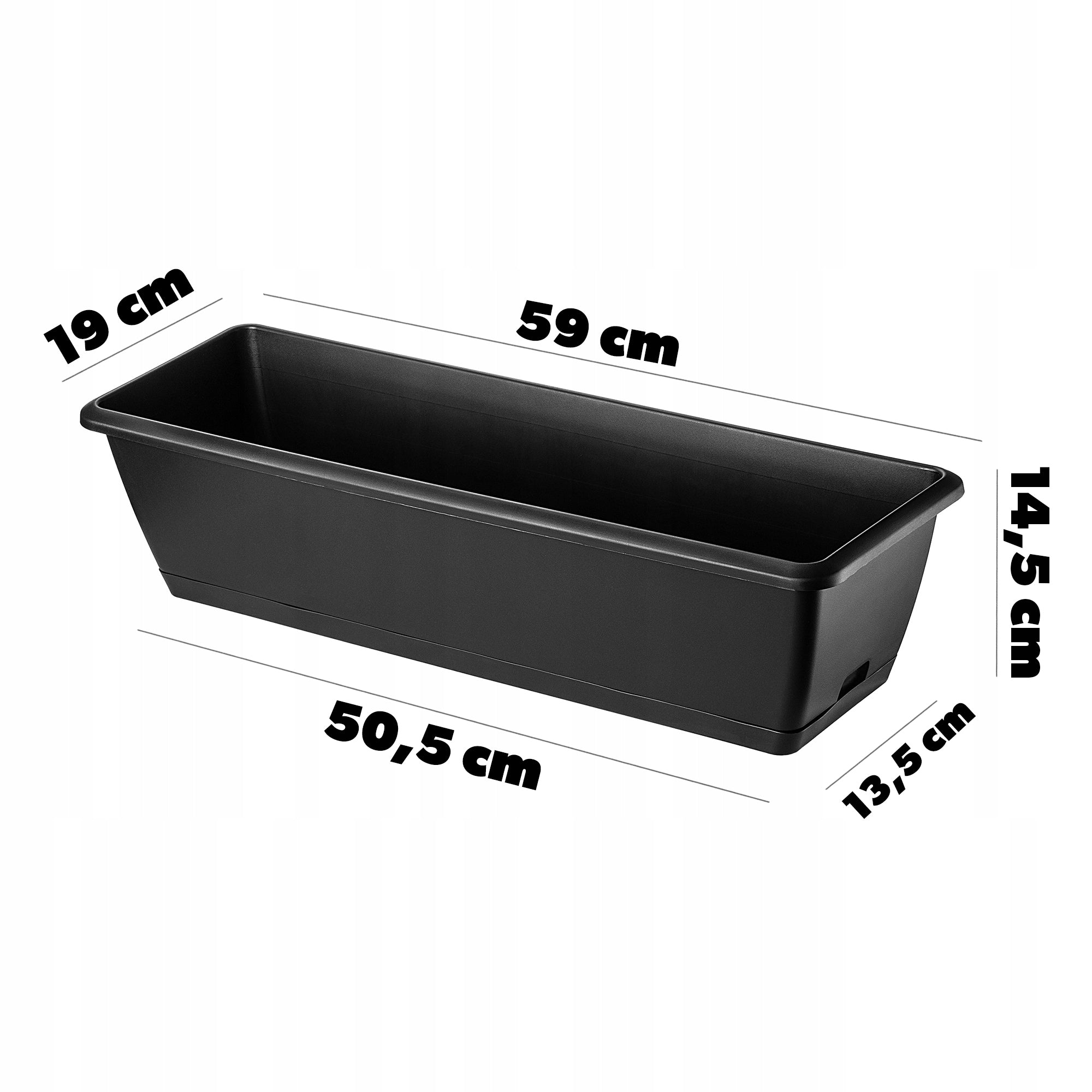 BALCONY BOX FLOWER POT STAND 59x19x14,5 cm BALCONY Maximum length 59 cm