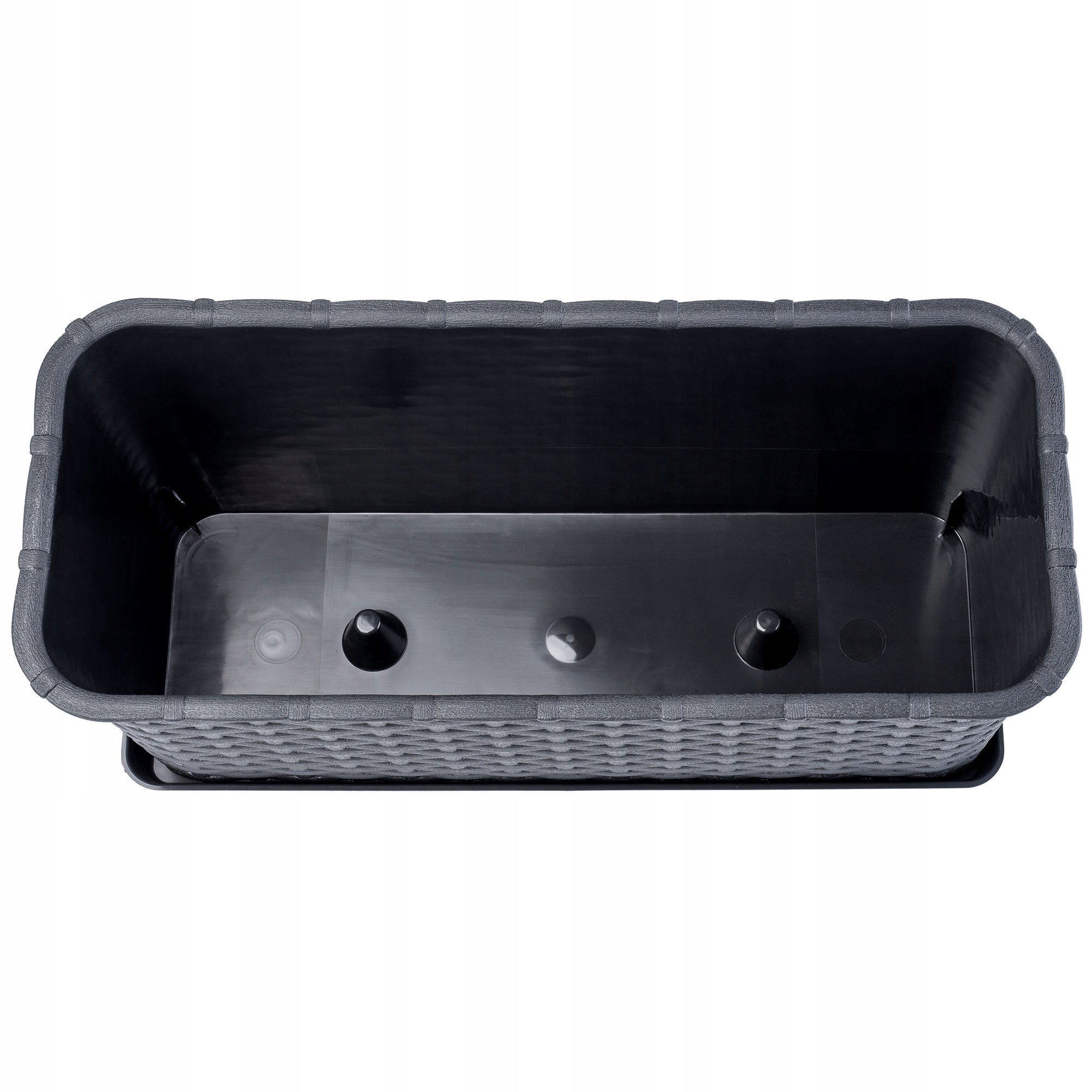 BALCONY BOX FLOWER POT WITH FLOWER STAND 40 cm ANTHRACITE Product height 15 cm