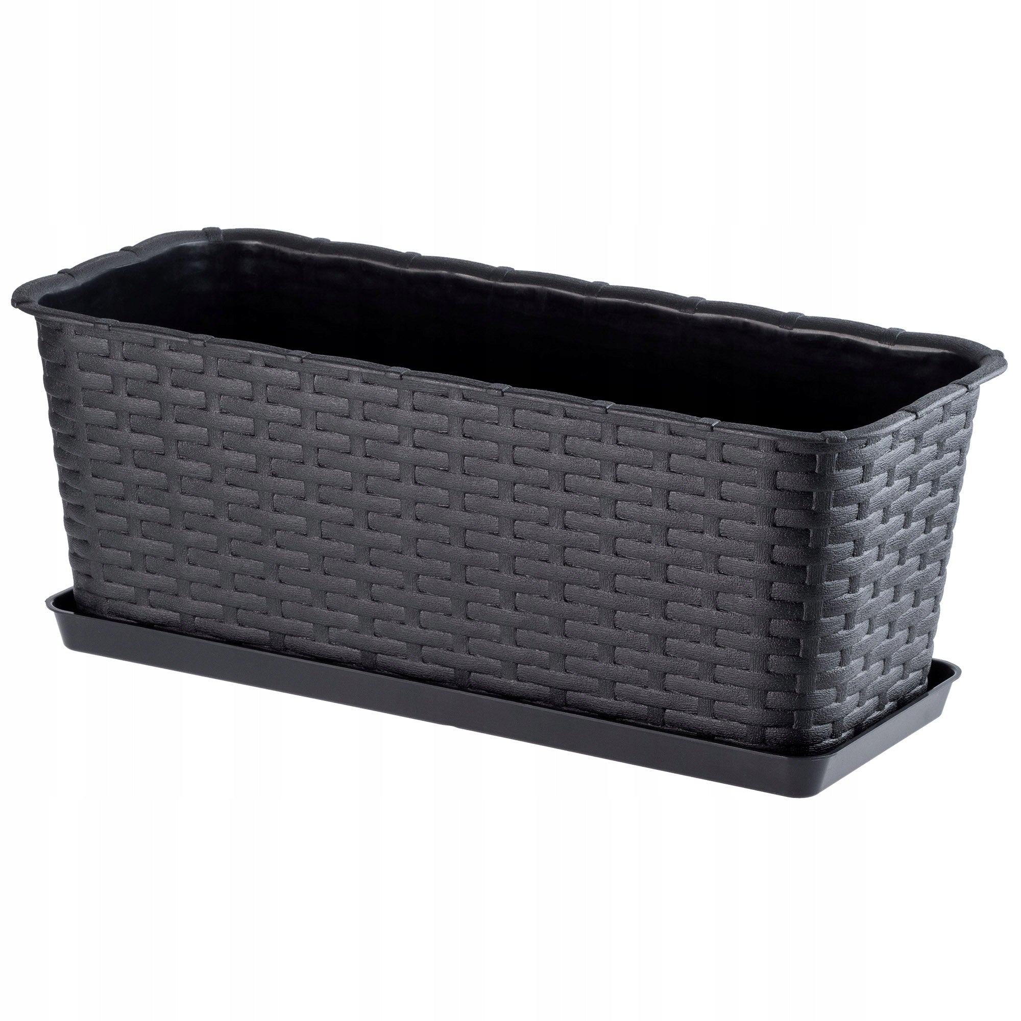 BALCONY BOX FLOWER POT WITH FLOWER STAND 40 cm ANTHRACITE