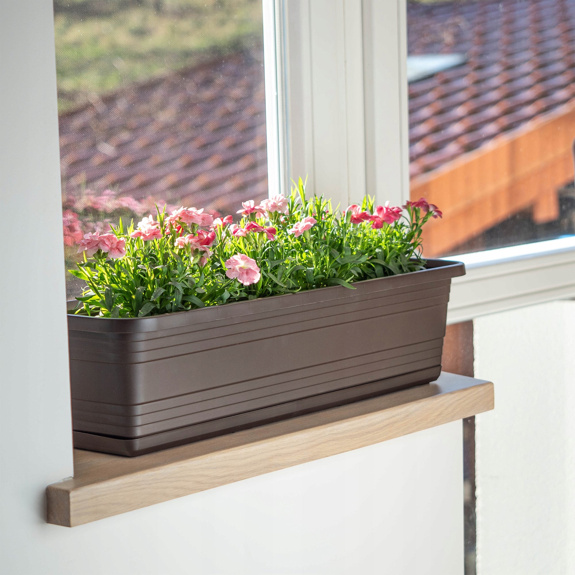 BALCONY FLOWER POT BOX FLOWER POT 50cm + MOCHA STAND Packaging status original