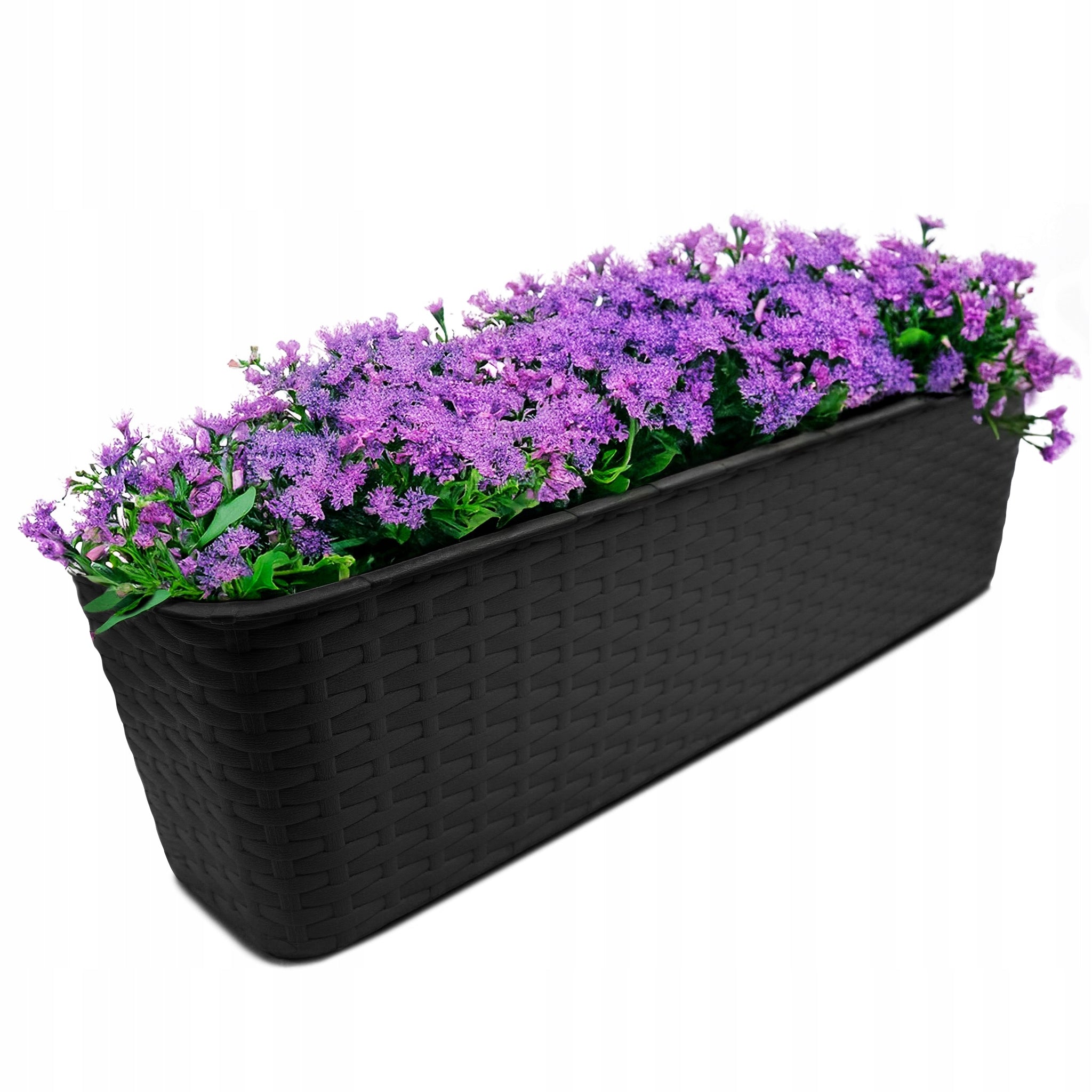 BALCONY FLOWER POT RATTAN PLANTER FOR BALCONY FLOWERS PLANTS 60cm ANTHRACITE Manufacturer code O3566