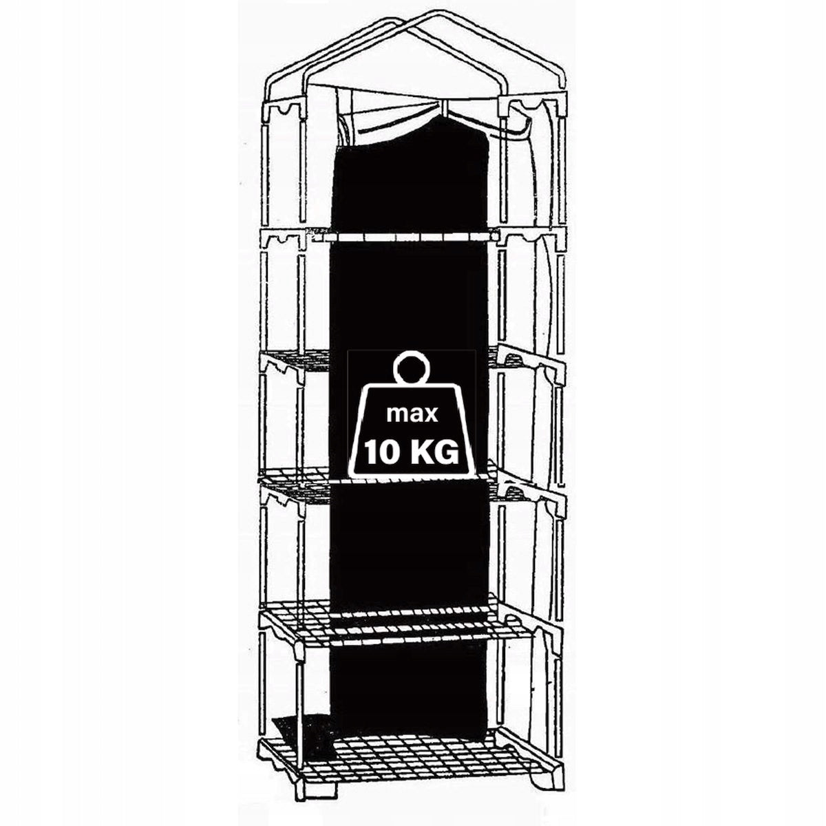 BALCONY GARDEN GREENHOUSE 5 SHELVES FLOWER RACK 190x70 cm VERTICAL MINI Width 0.7 m