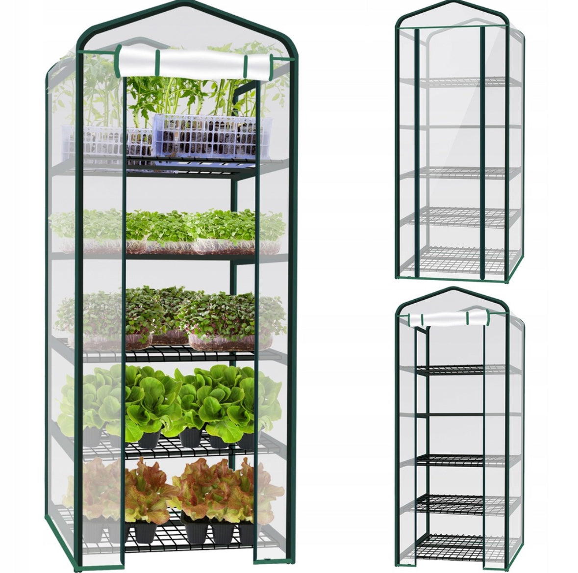 BALCONY GARDEN GREENHOUSE 5 SHELVES FLOWER RACK 190x70 cm VERTICAL MINI