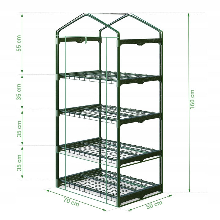 BALCONY GREENHOUSE FOR GROWING PLANTS BOOKCASE WITH SHELVES FOR TERRACE + FOIL Product weight with unit packaging 4.8 kg