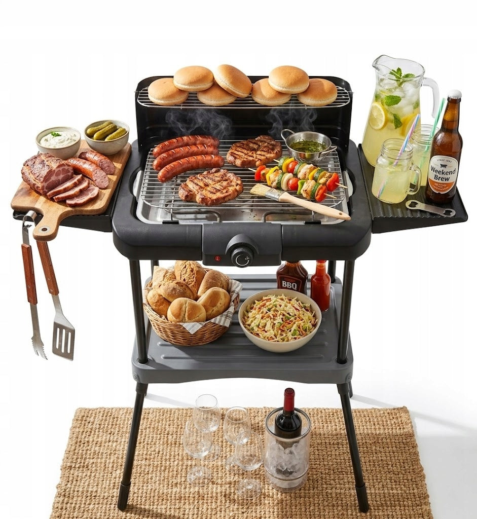 BALCONY TERRACE GRILL ELECTRIC GARDEN 2000W TABLE / STANDING 2in1 Manufacturer code Grill elektryczny ogrodowy z regulacją