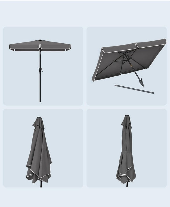 BALCONY UMBRELLA 200X150 SUN CRANK GREY SONGMICS Kind classic