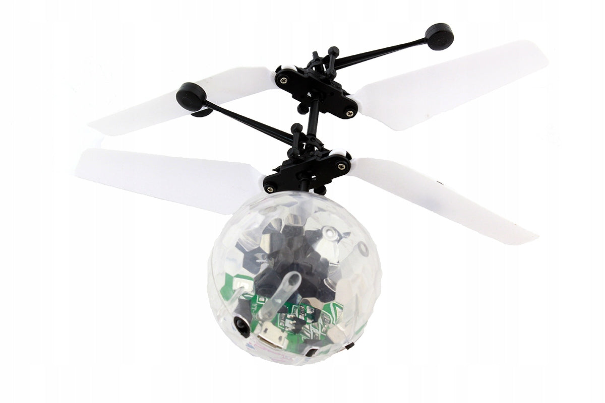 BALL FLYING OVER THE HAND CONTROLLED BY HAND GLOWING MAGIC DRONE HELICOPTER Manufacturer code AG362D